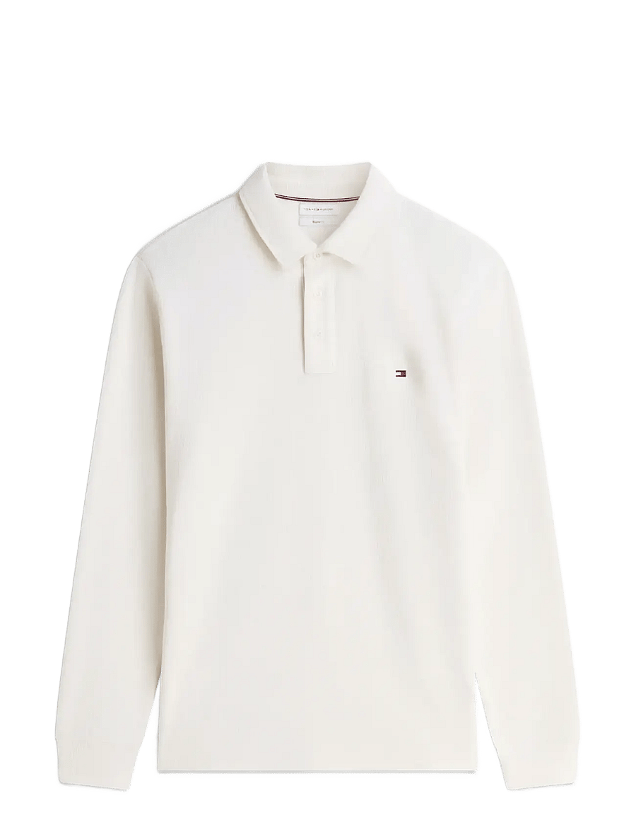 Tommy Hilfiger - LS WAFFLE REG POLO - långärmade pikéer - ivory petal - 1