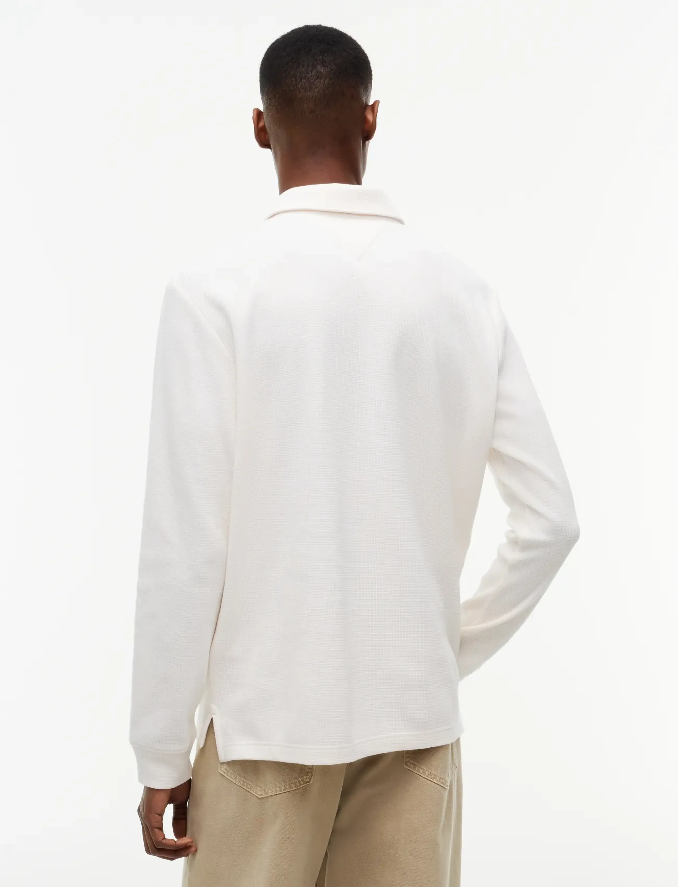 Tommy Hilfiger - LS WAFFLE REG POLO - långärmade pikéer - ivory petal - 2