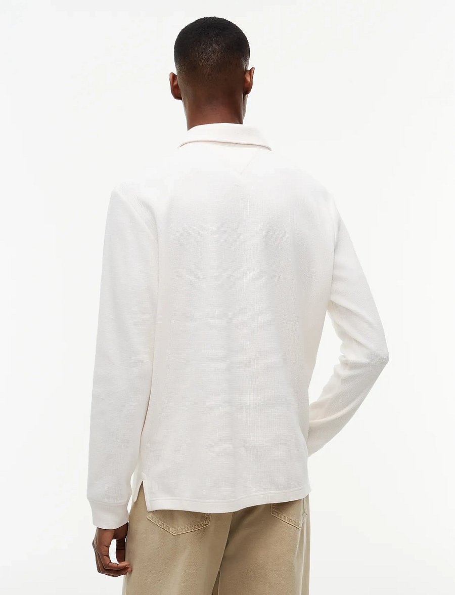 Tommy Hilfiger - LS WAFFLE REG POLO - långärmade pikéer - ivory petal - 2