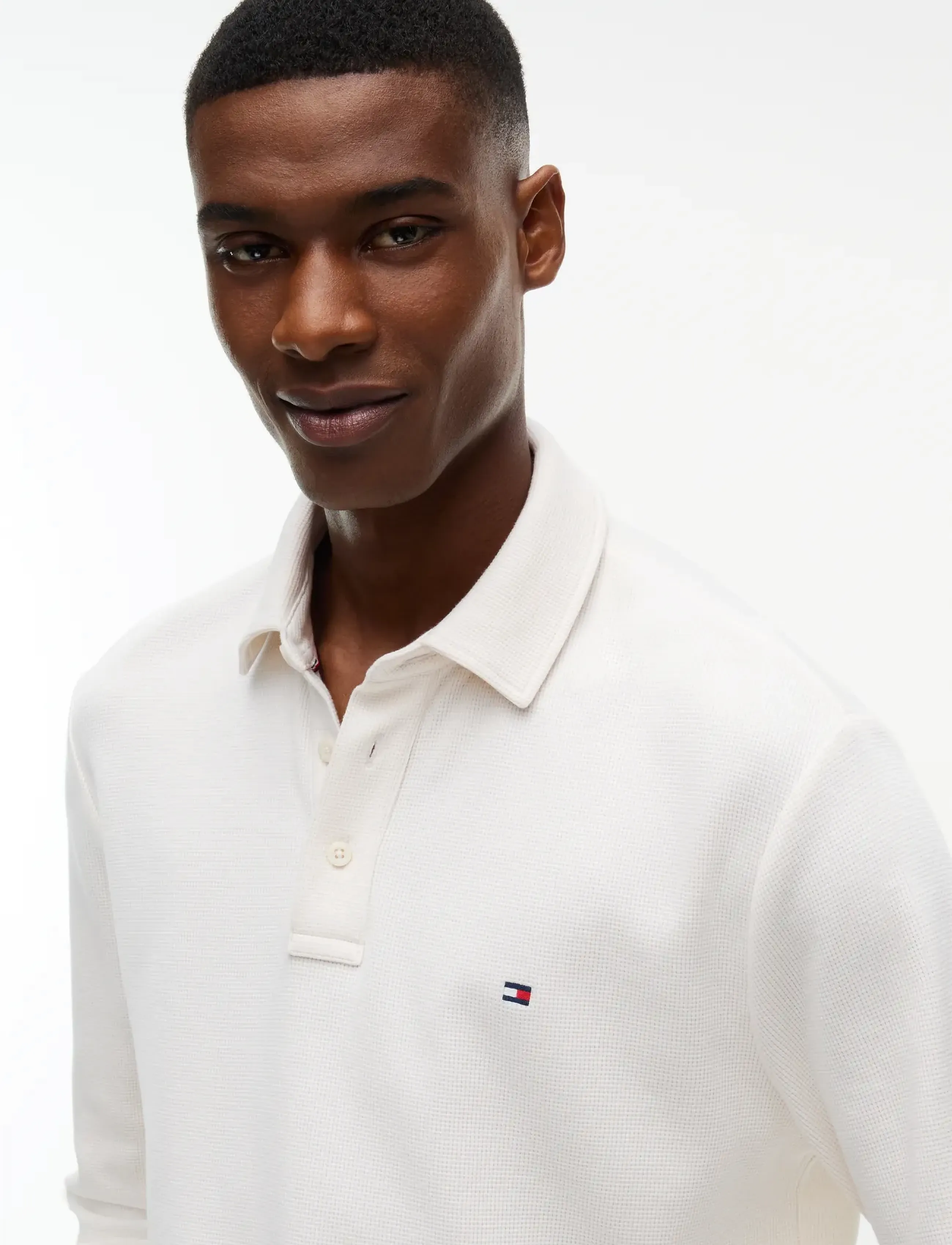 Tommy Hilfiger - LS WAFFLE REG POLO - långärmade pikéer - ivory petal - 3