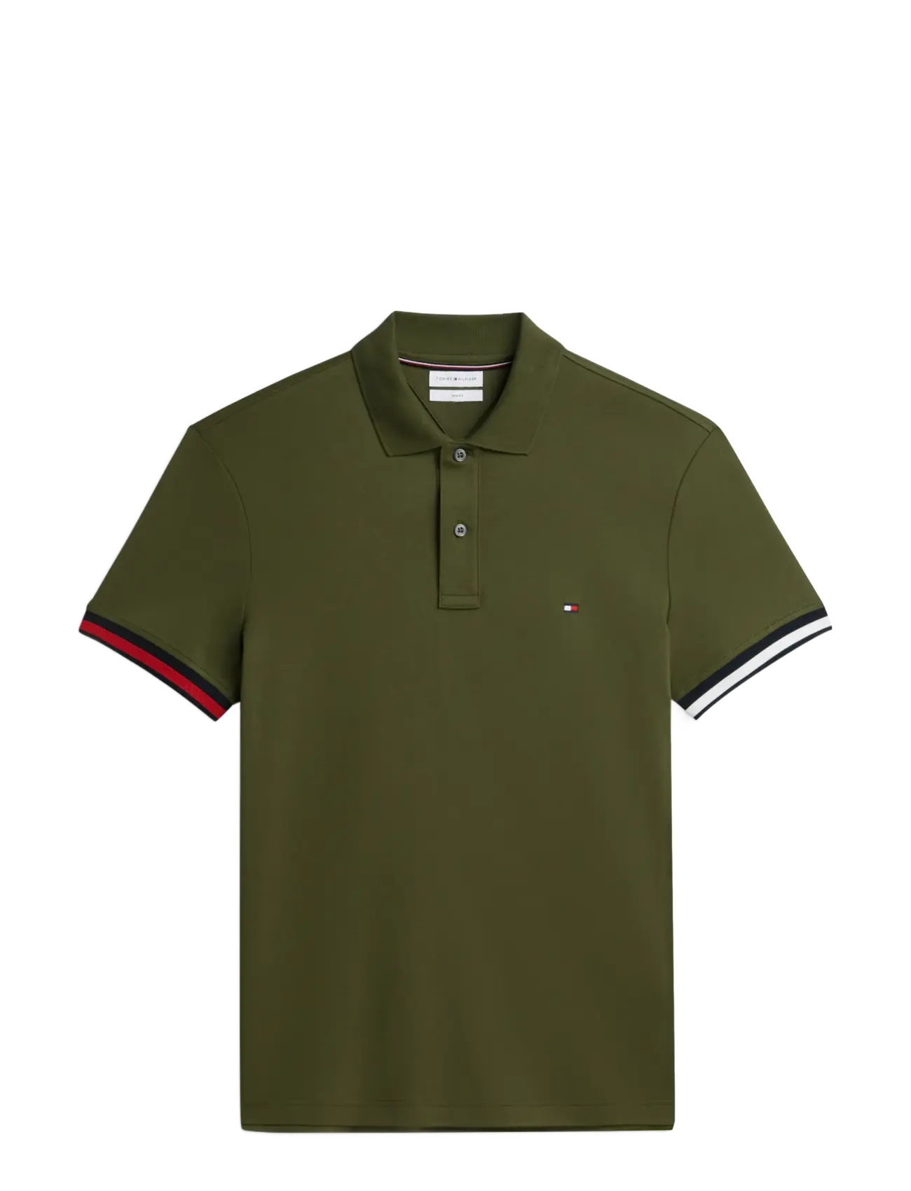 Tommy Hilfiger - LIQUID COTTON CUFF SLIM POLO - kurzärmelig - huntsman green - 1