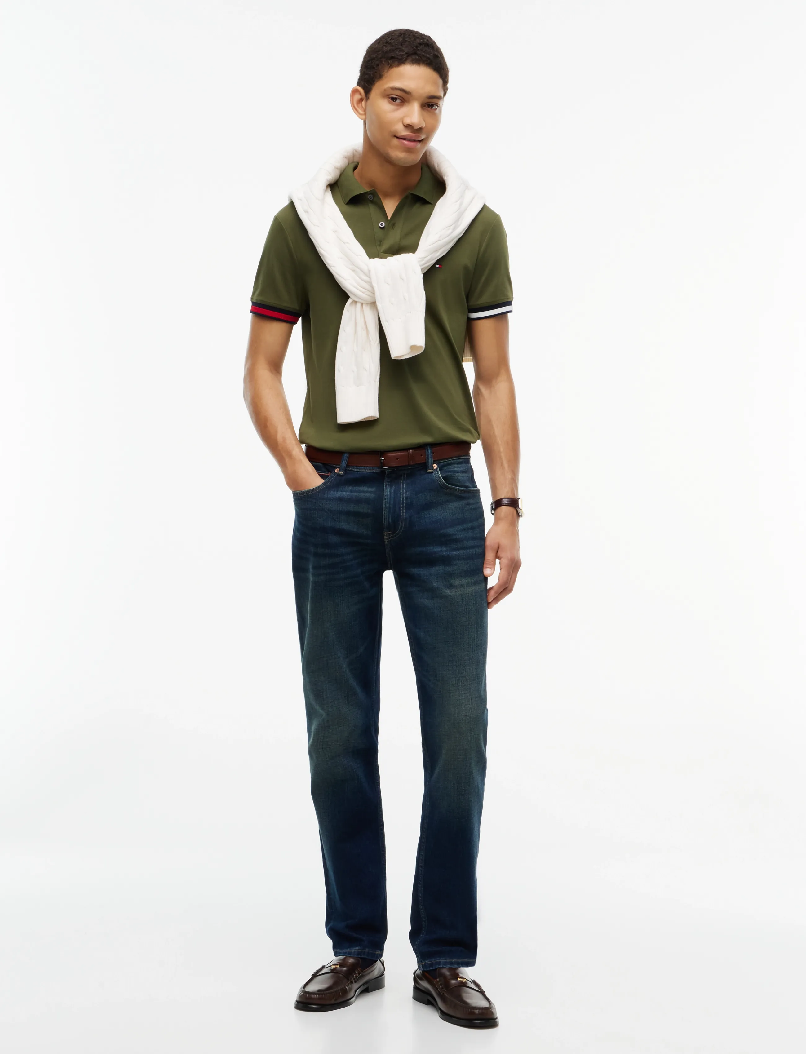 Tommy Hilfiger - LIQUID COTTON CUFF SLIM POLO - kurzärmelig - huntsman green - 4