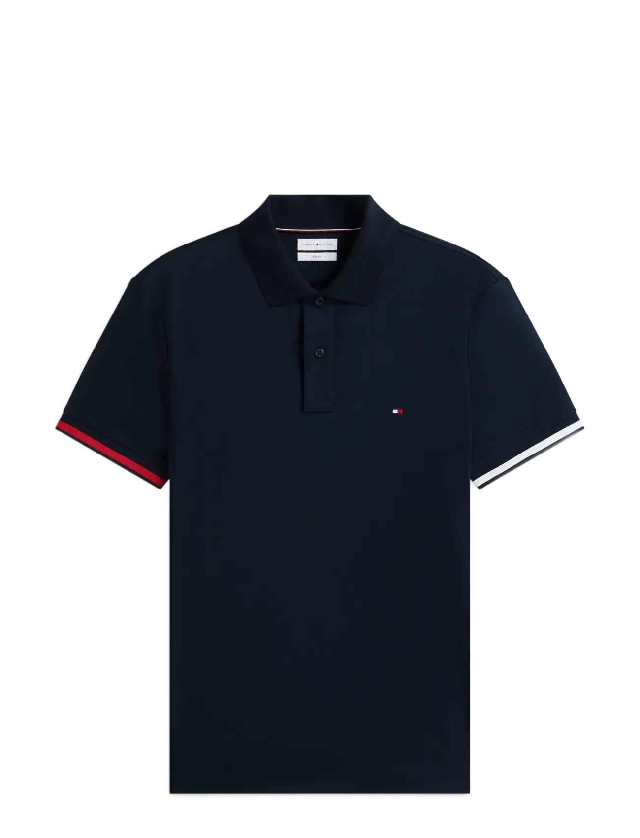 Tommy Hilfiger - LIQUID COTTON CUFF SLIM POLO - lühikeste varrukatega polod - navy blue - 1