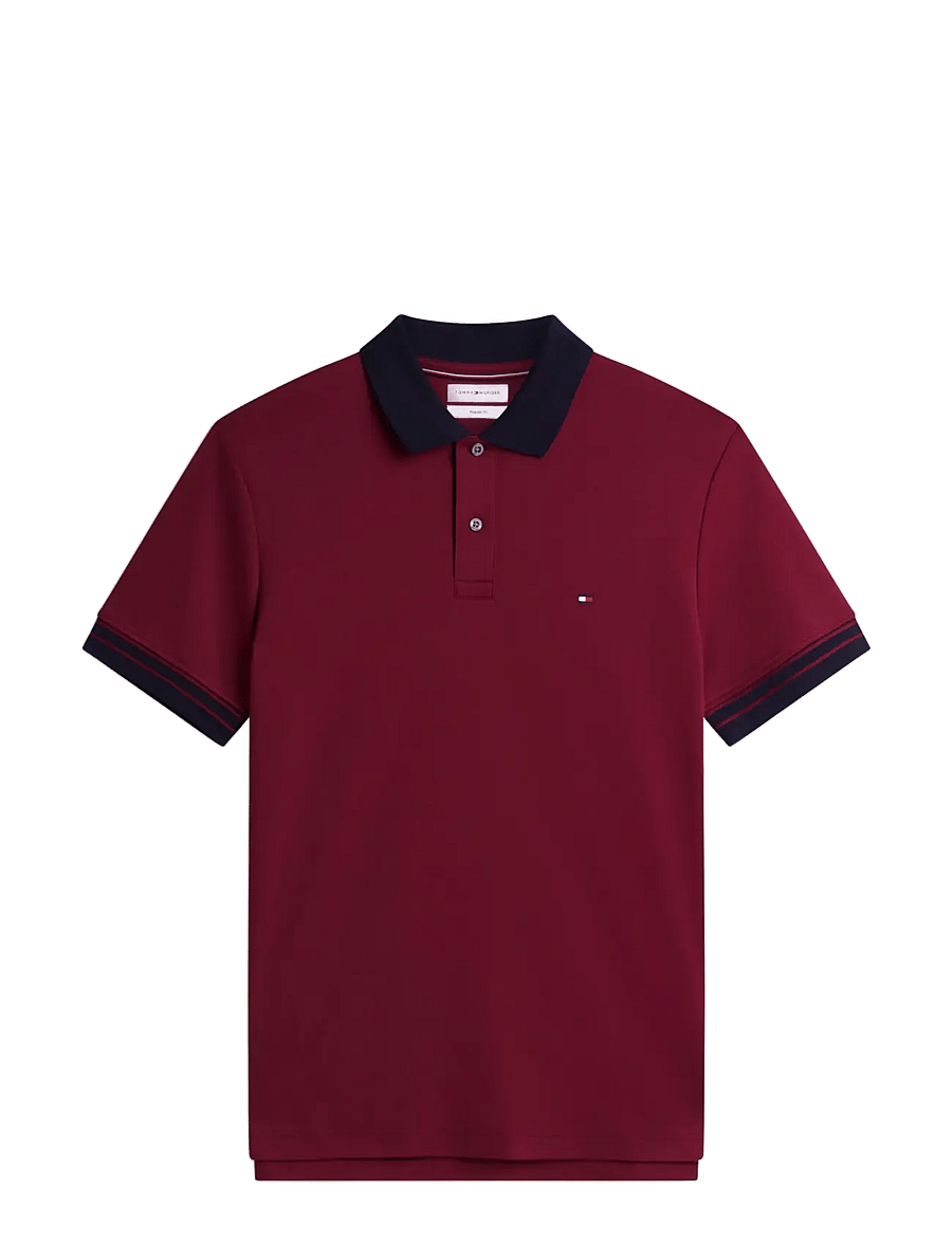 Tommy Hilfiger - INTERLOCK PLACKT DETAIL REG POLO - kurzärmelig - burgundy - 0