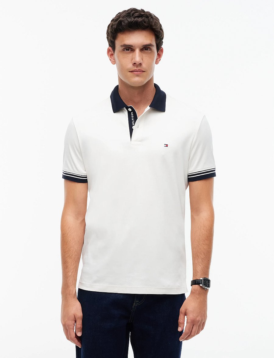 Tommy Hilfiger - INTERLOCK PLACKT DETAIL REG POLO - kurzärmelig - ivory petal - 0