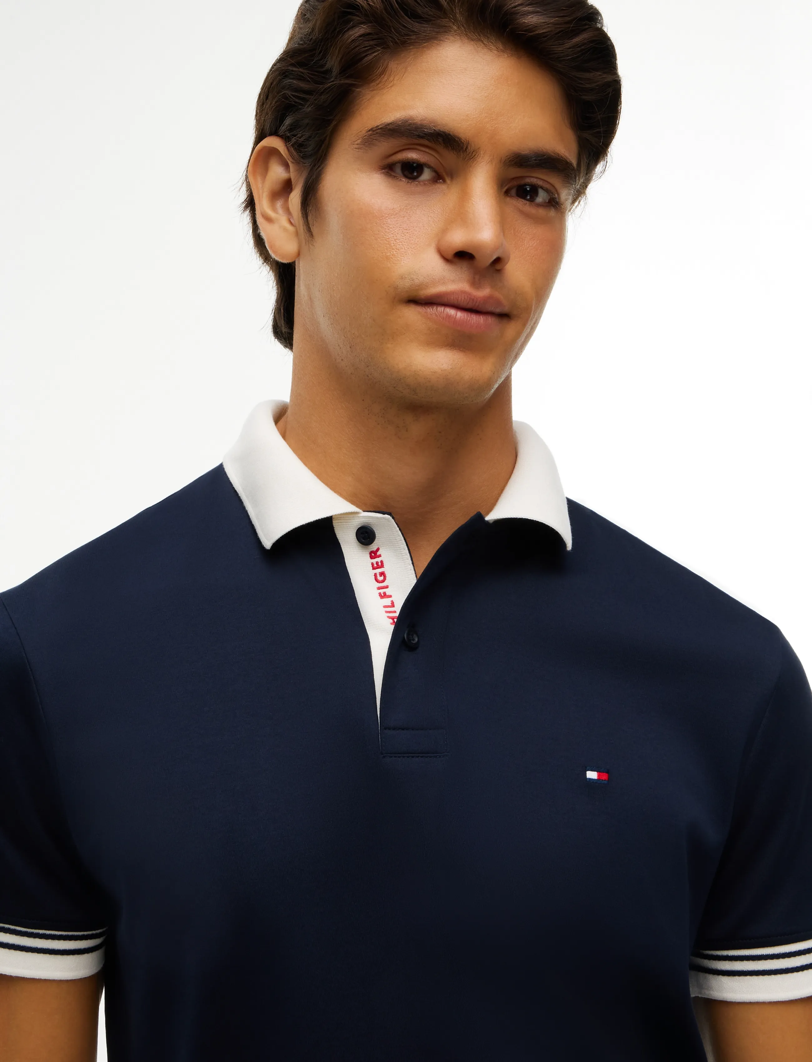 Tommy Hilfiger - INTERLOCK PLACKT DETAIL REG POLO - kurzärmelig - navy blue - 3