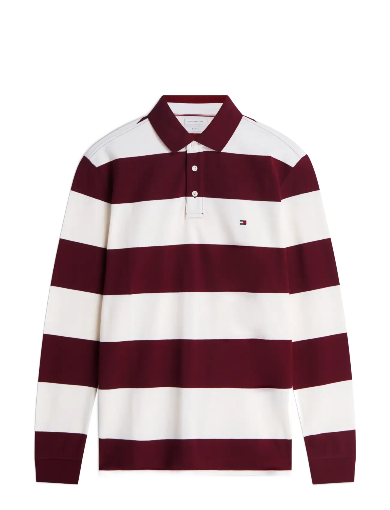 Tommy Hilfiger - LS RUGBY STRIPE CLASSIC POLO - pikkade varrukatega polod - burgundy   ivory petal - 1