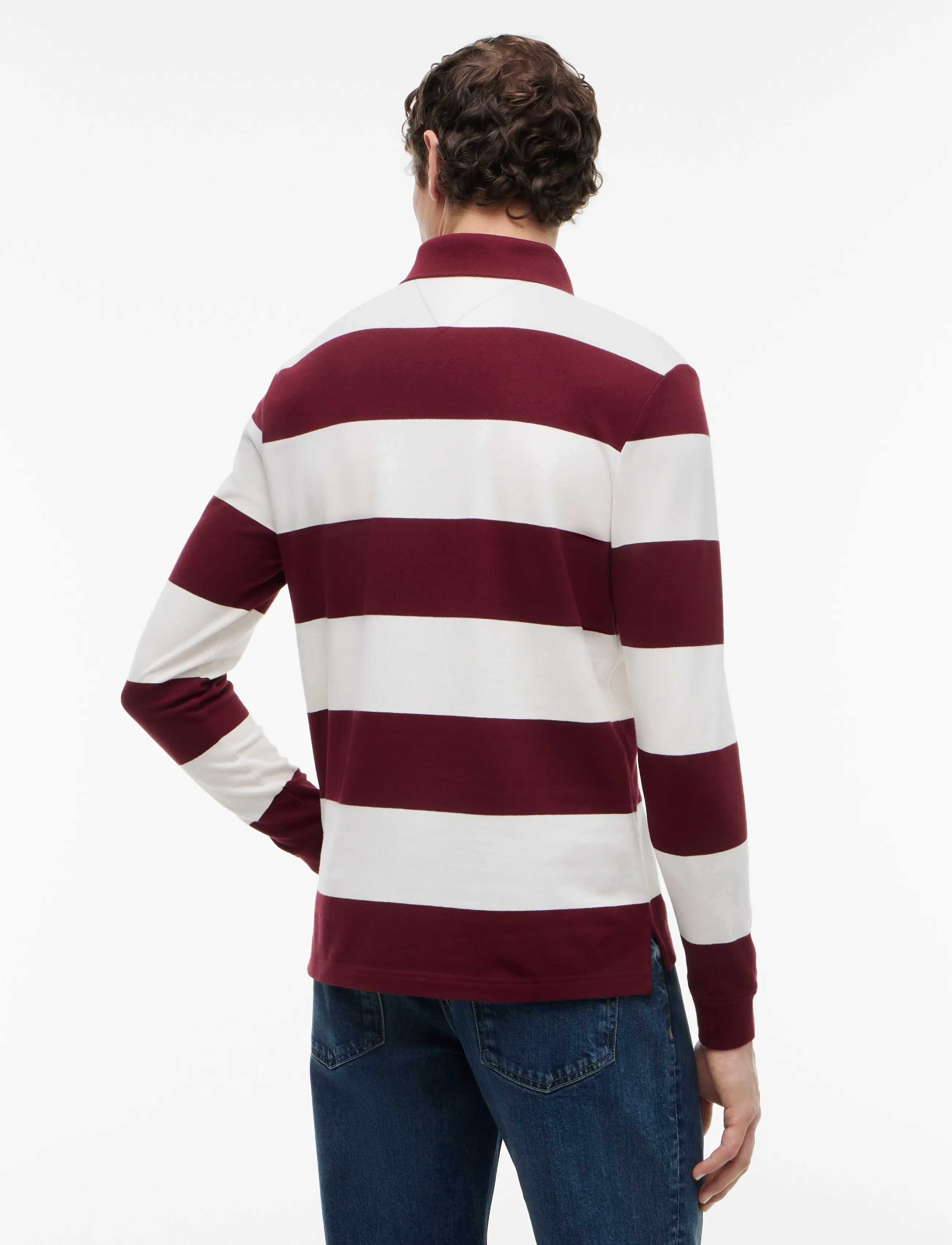Tommy Hilfiger - LS RUGBY STRIPE CLASSIC POLO - pikkade varrukatega polod - burgundy   ivory petal - 2