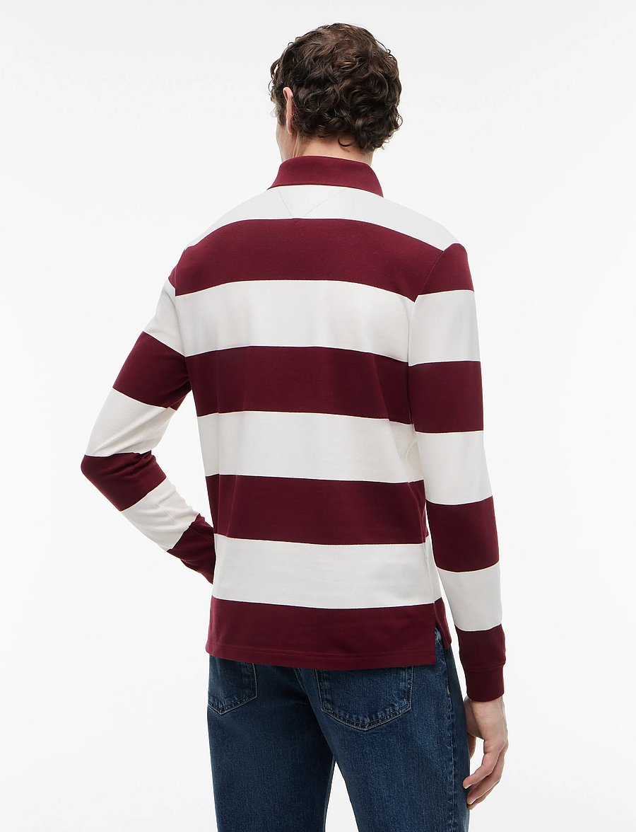 Tommy Hilfiger - LS RUGBY STRIPE CLASSIC POLO - pikkade varrukatega polod - burgundy ivory petal - 2