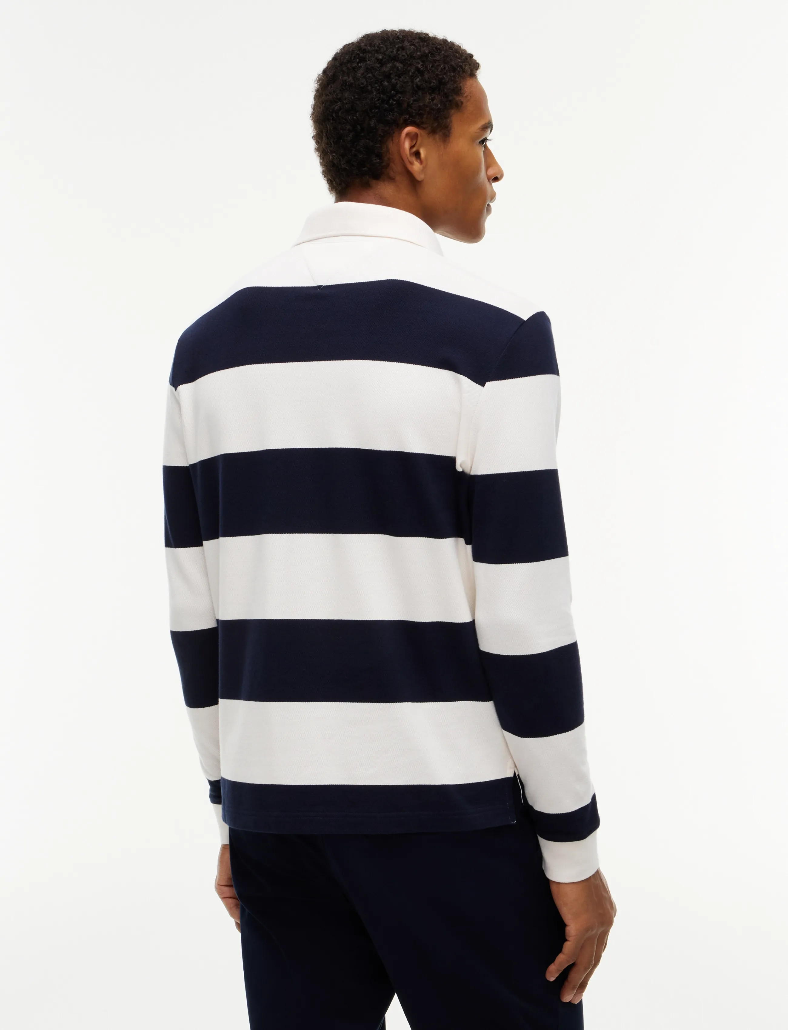 Tommy Hilfiger - LS RUGBY STRIPE CLASSIC POLO - pikkade varrukatega polod - ivory petal   navy blue - 2