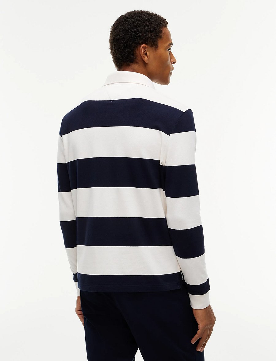 Tommy Hilfiger - LS RUGBY STRIPE CLASSIC POLO - pikkade varrukatega polod - ivory petal navy blue - 2