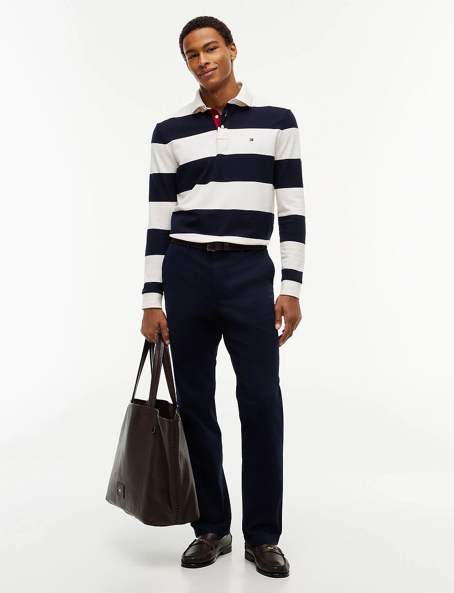 Tommy Hilfiger - LS RUGBY STRIPE CLASSIC POLO - pikkade varrukatega polod - ivory petal navy blue - 4