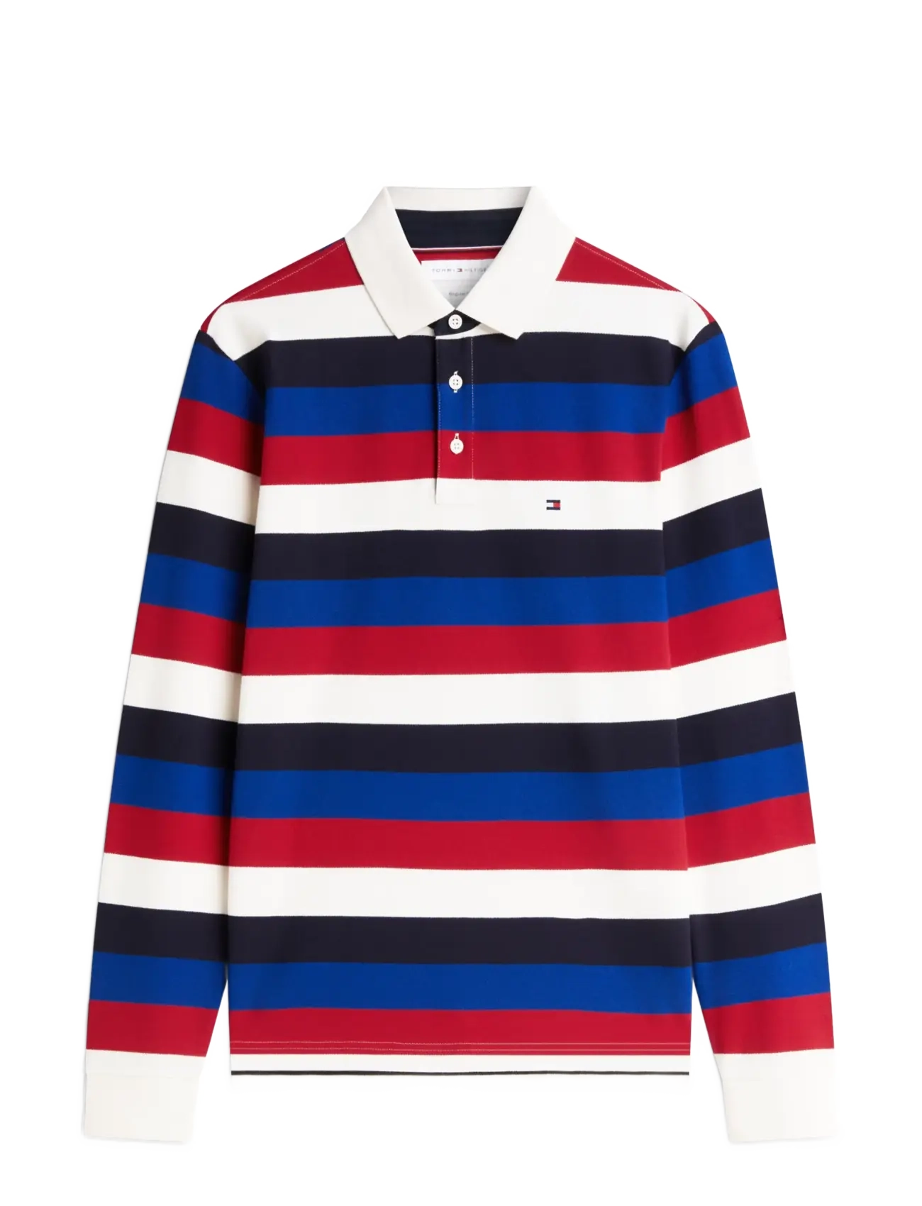 Tommy Hilfiger - LS RUGBY STRIPE CLASSIC POLO - medium red   multi - 1