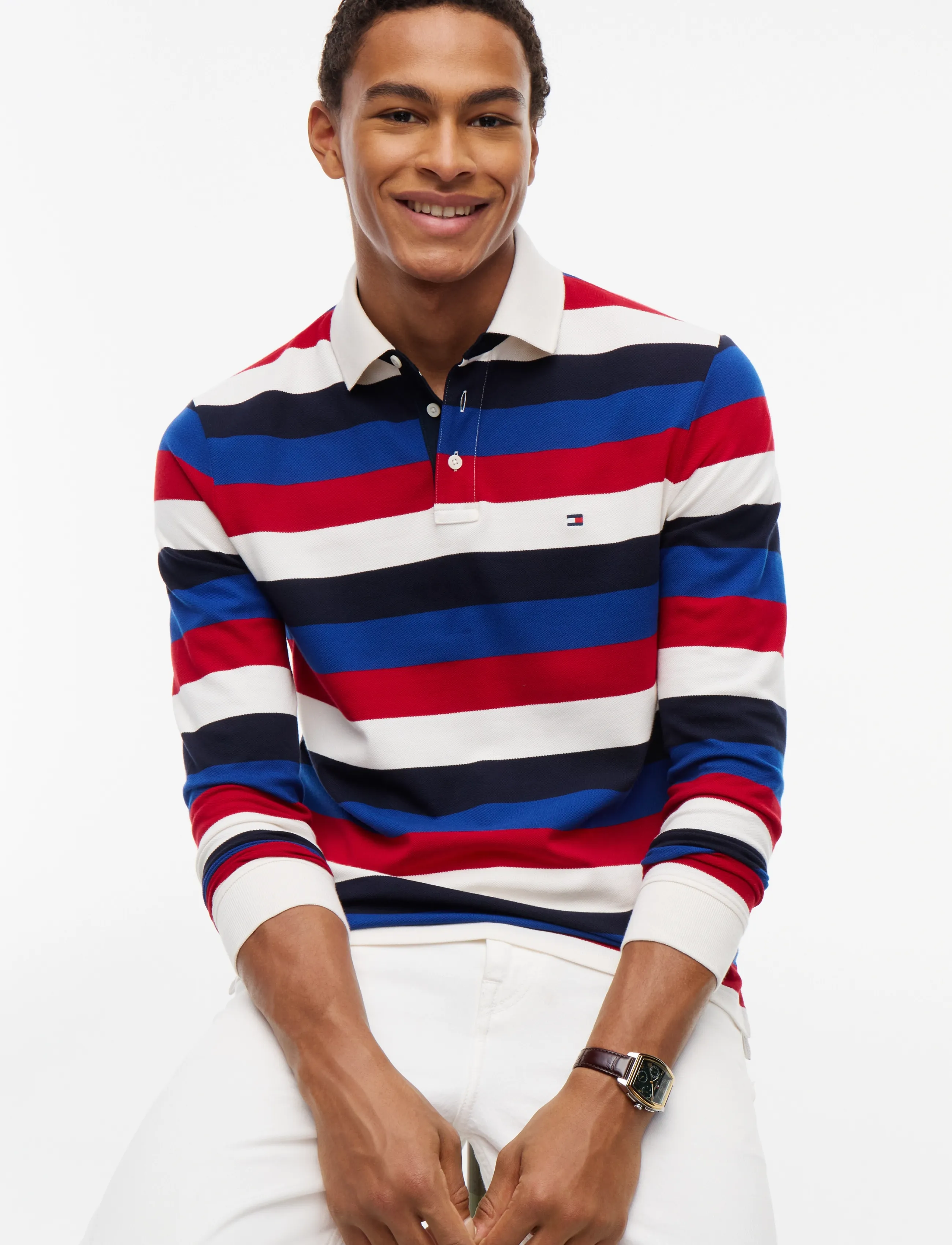 Tommy Hilfiger - LS RUGBY STRIPE CLASSIC POLO - medium red   multi - 3