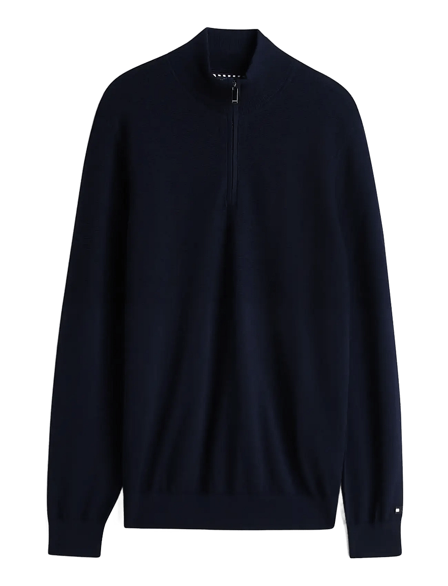 Tommy Hilfiger - NY PERFORMANCE MOCK NECK SWEATER - half zip-tröjor - navy blue - 1