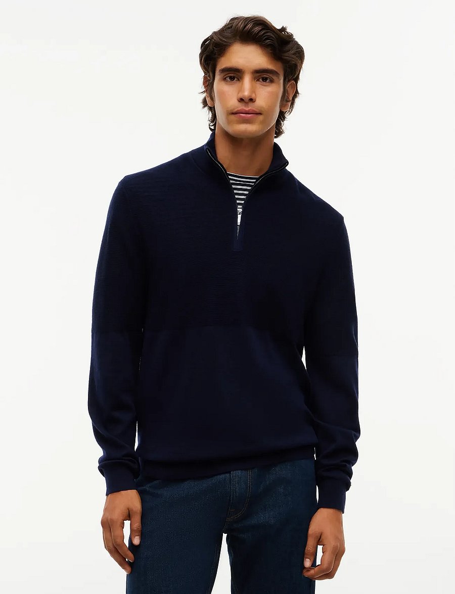 Tommy Hilfiger - NY PERFORMANCE MOCK NECK SWEATER - half zip-tröjor - navy blue - 0