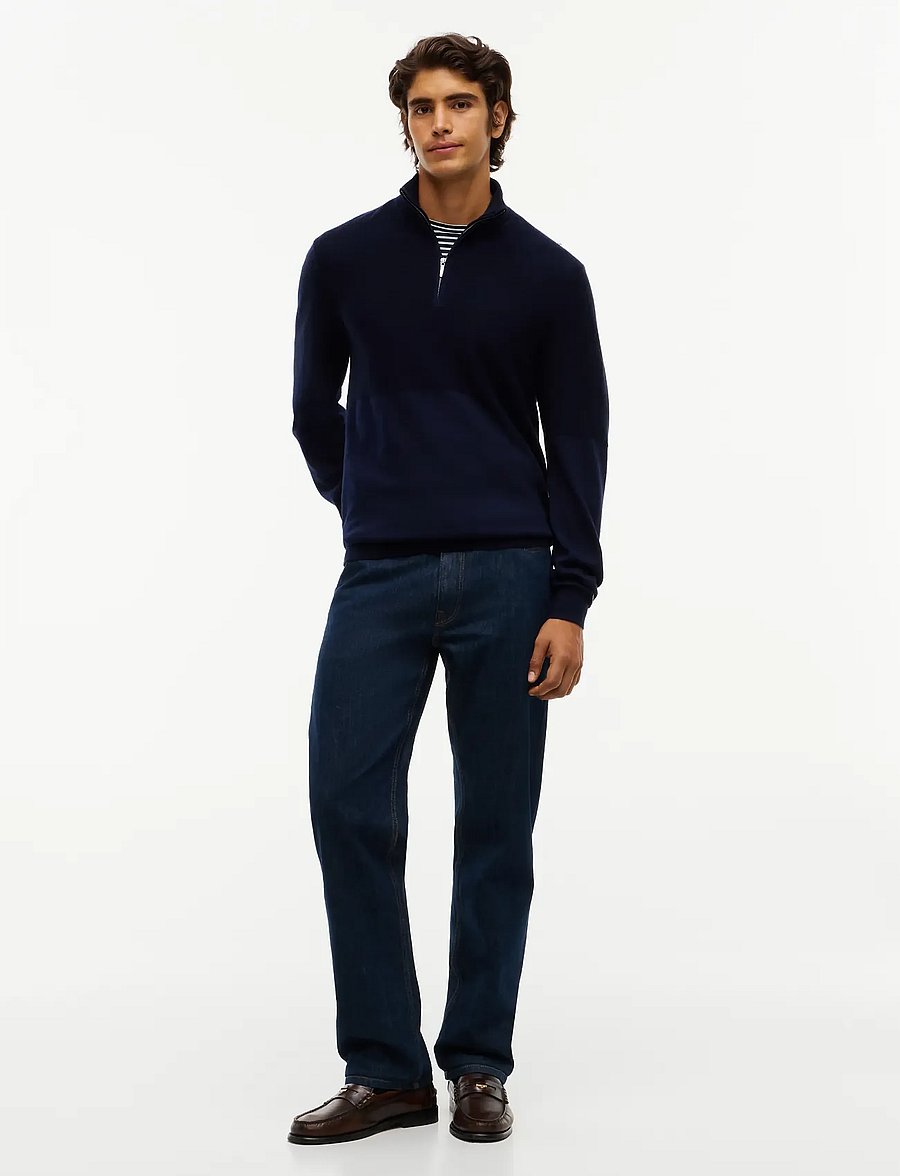 Tommy Hilfiger - NY PERFORMANCE MOCK NECK SWEATER - half zip-tröjor - navy blue - 4