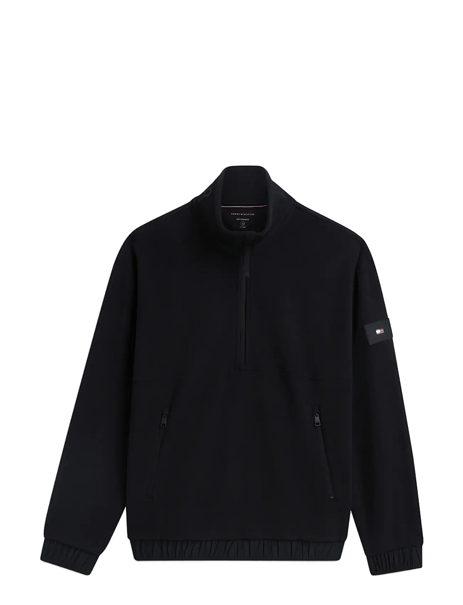 Tommy Hilfiger - 1/4 ZIP COLOR BLOCK SWEATSHIRT - fleece-pullover - black - 1