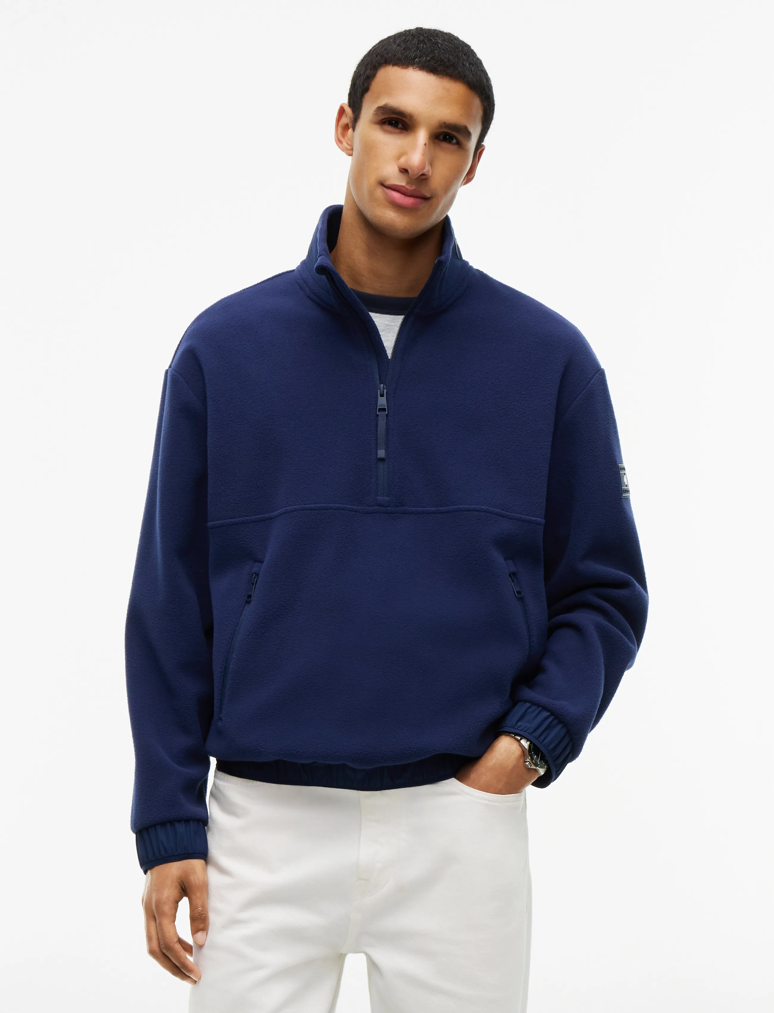 Tommy Hilfiger 1/4 ZIP COLOR BLOCK SWEATSHIRT - Tommy Hilfiger - CARBON NAVY / navy