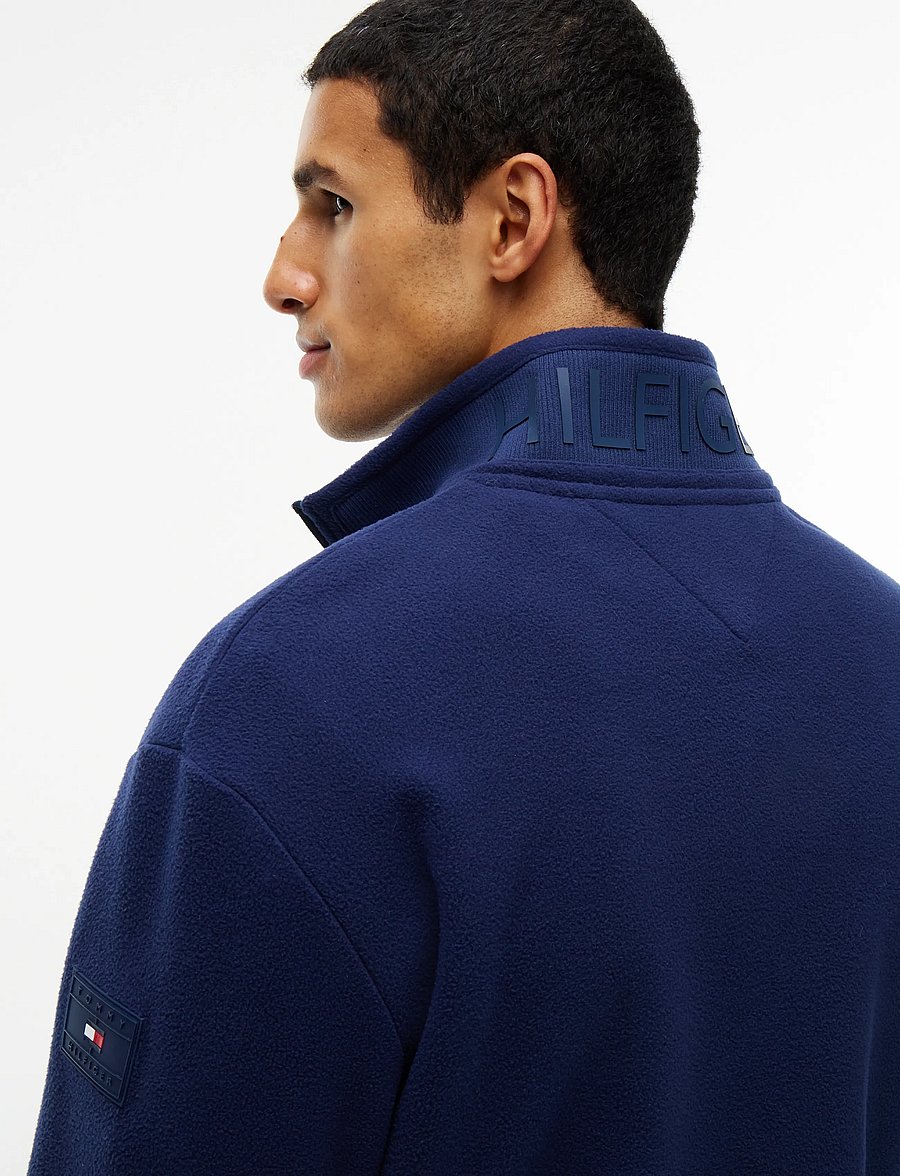Tommy Hilfiger - 1/4 ZIP COLOR BLOCK SWEATSHIRT - teddy-pusad - carbon navy - 3