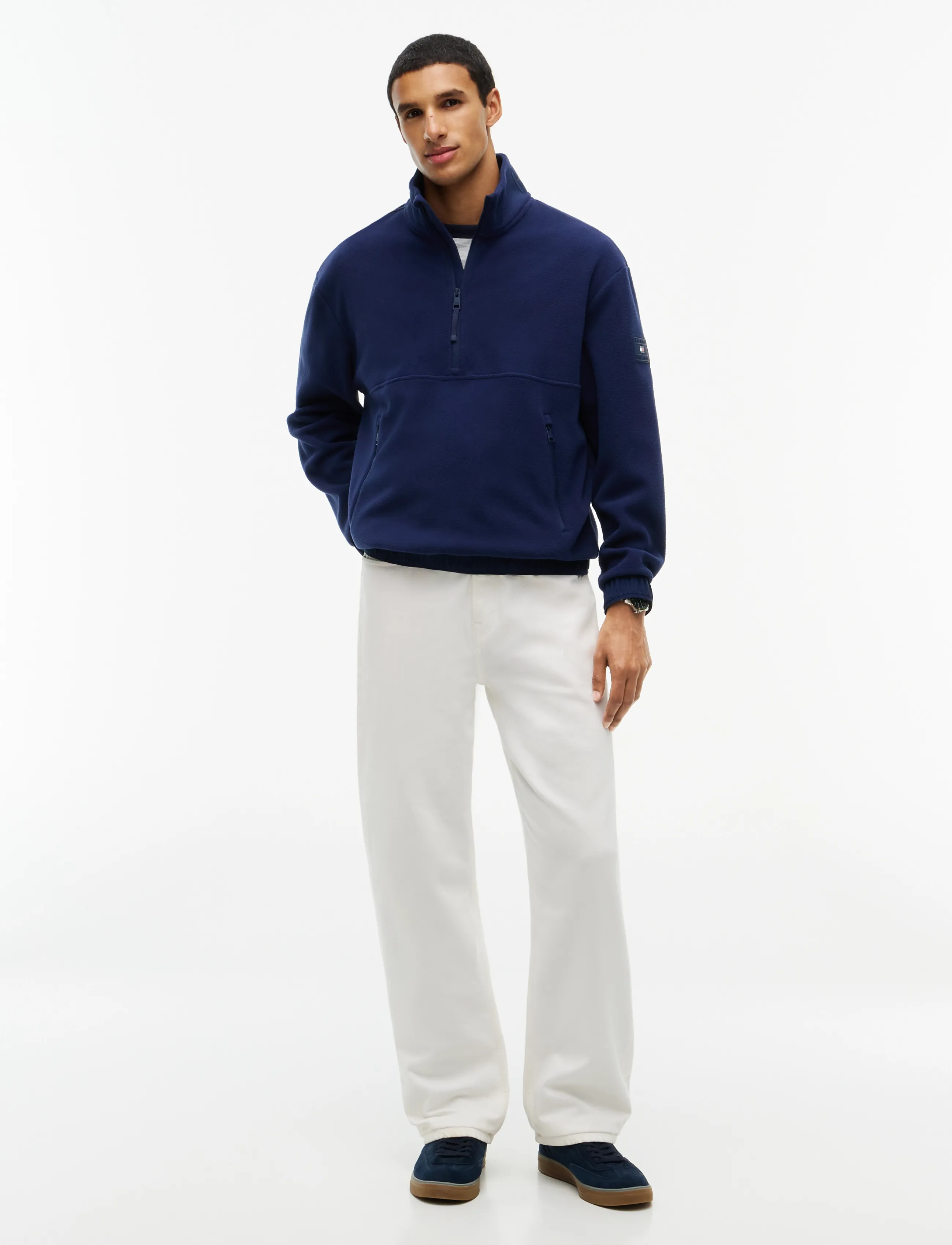 Tommy Hilfiger - 1/4 ZIP COLOR BLOCK SWEATSHIRT - teddy-pusad - carbon navy - 4