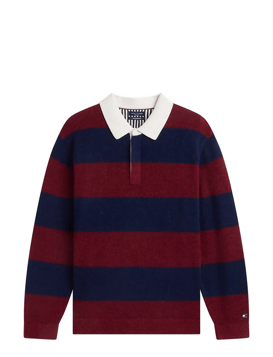 Tommy Hilfiger - NY RUGBY SWEATER - langärmelig - navy burgundy - 0