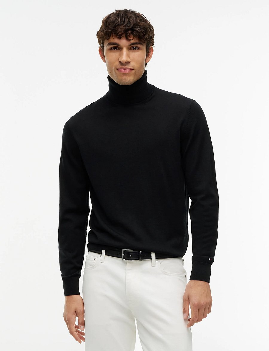 Tommy Hilfiger - NY MERINO ROLL NECK SWEATER - rollkragenpullover - black - 0