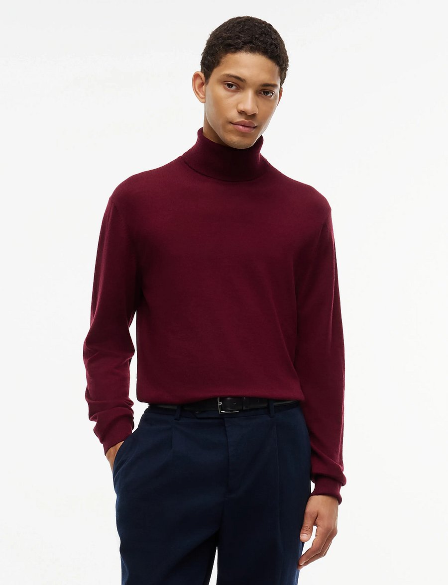 Tommy Hilfiger - NY MERINO ROLL NECK SWEATER - kõrge kaelusega - burgundy - 0