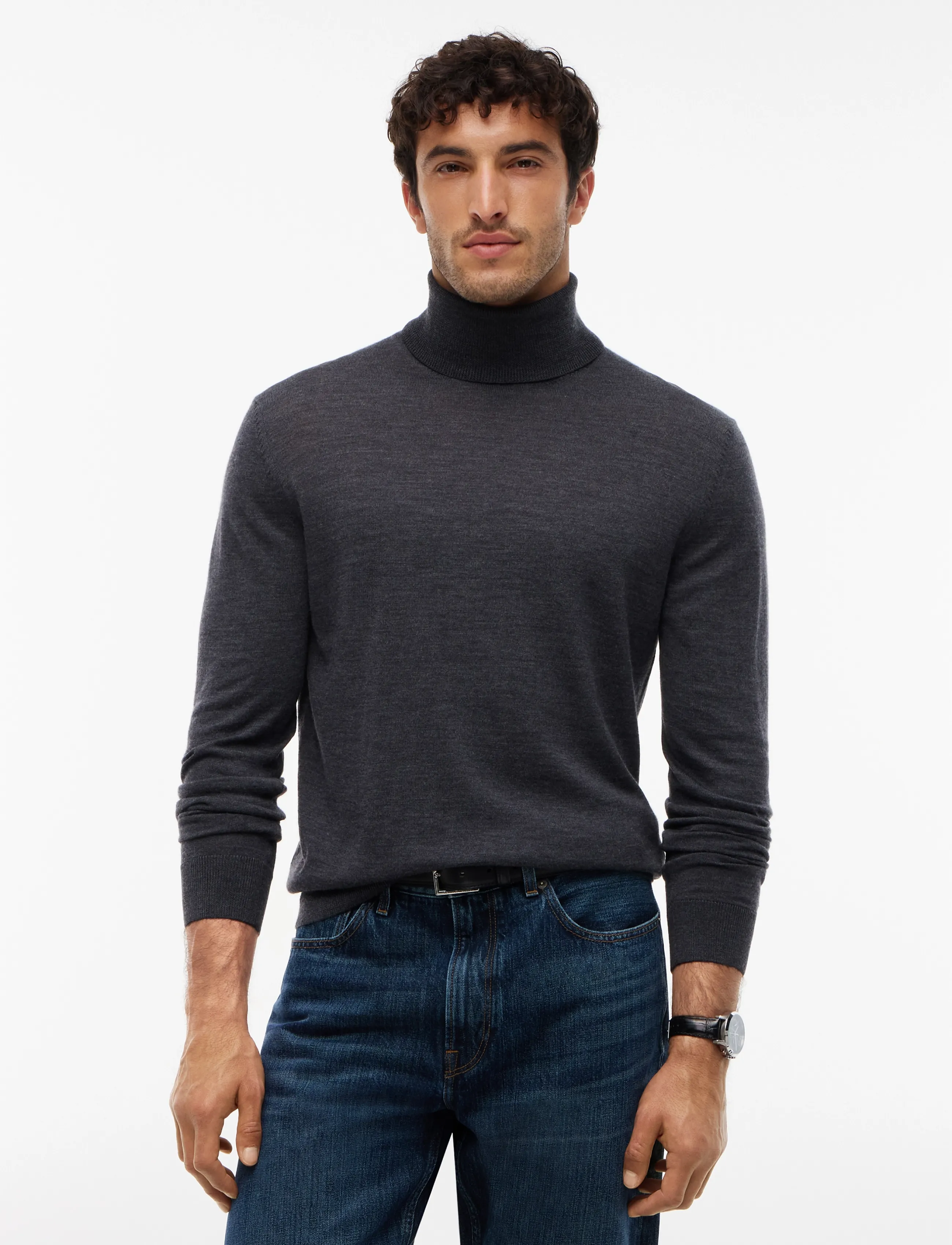 Tommy Hilfiger NY MERINO ROLL NECK SWEATER - Kleidung - DARK GREY HEATHER / grey