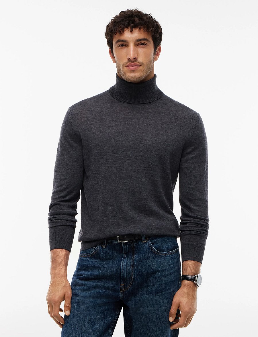 Tommy Hilfiger - NY MERINO ROLL NECK SWEATER - rollkragenpullover - dark grey heather - 0
