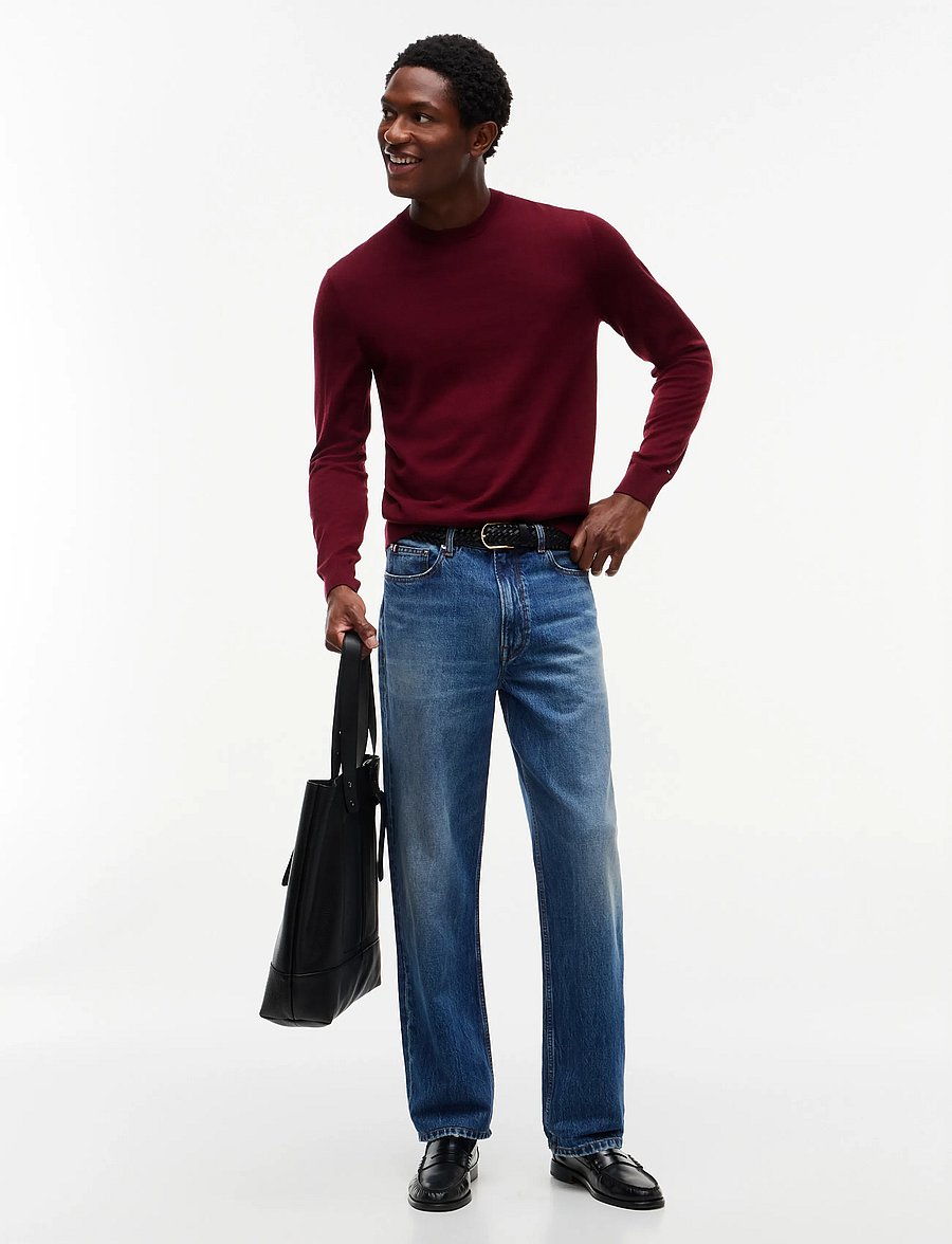 Tommy Hilfiger - NY MERINO CREWNECK SWEATER - rund hals - burgundy - 4