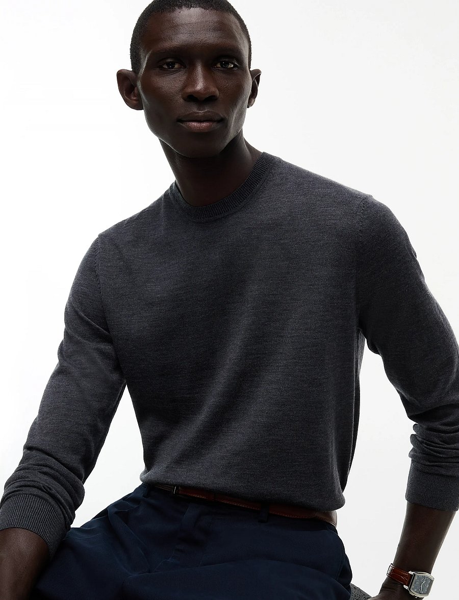Tommy Hilfiger - NY MERINO CREWNECK SWEATER - Ümara kaelusega - dark grey heather - 3