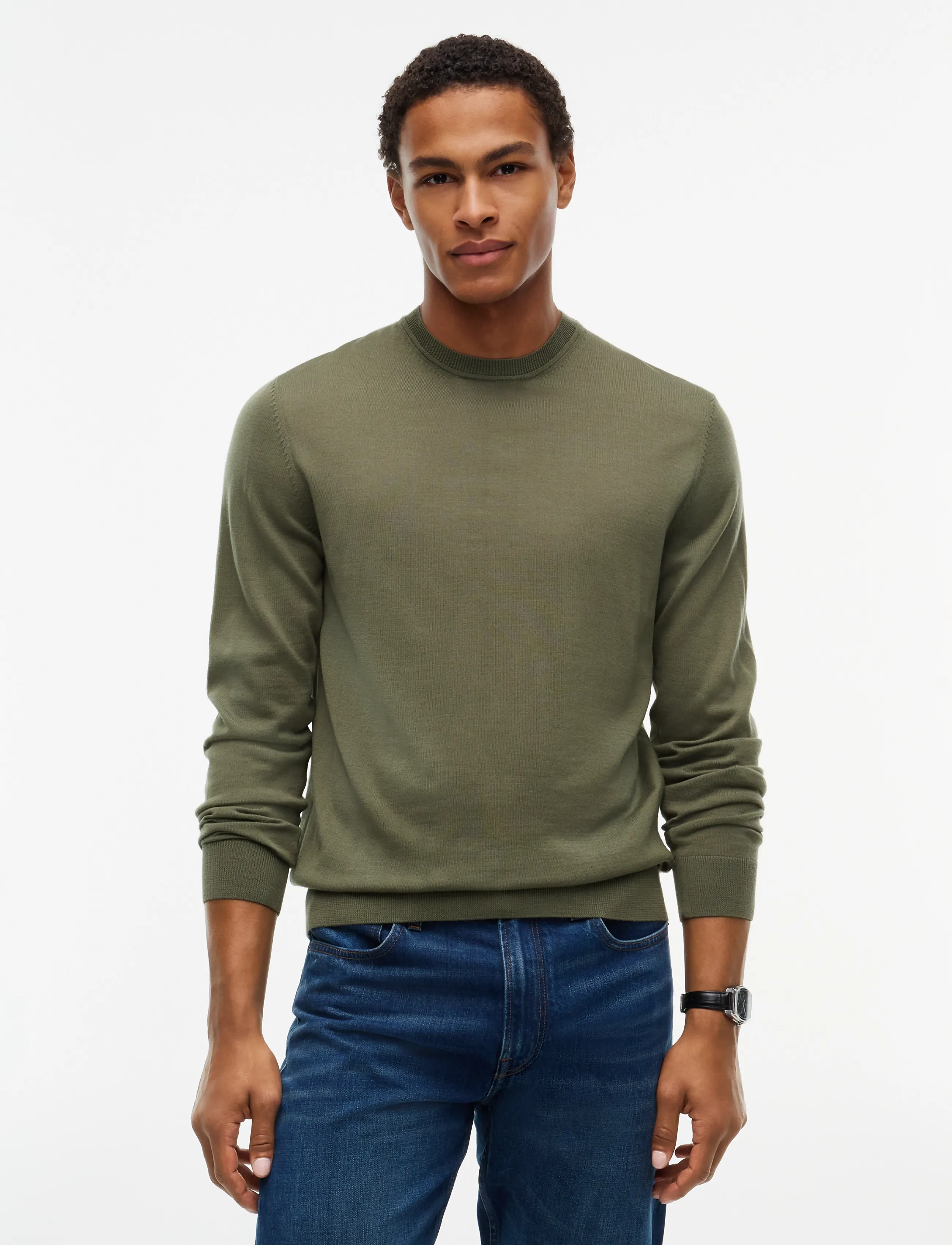 Tommy Hilfiger Ny Merino Crewneck Sweater, XL, Knitwear, Khakigrün - Round Necks, Männerswear