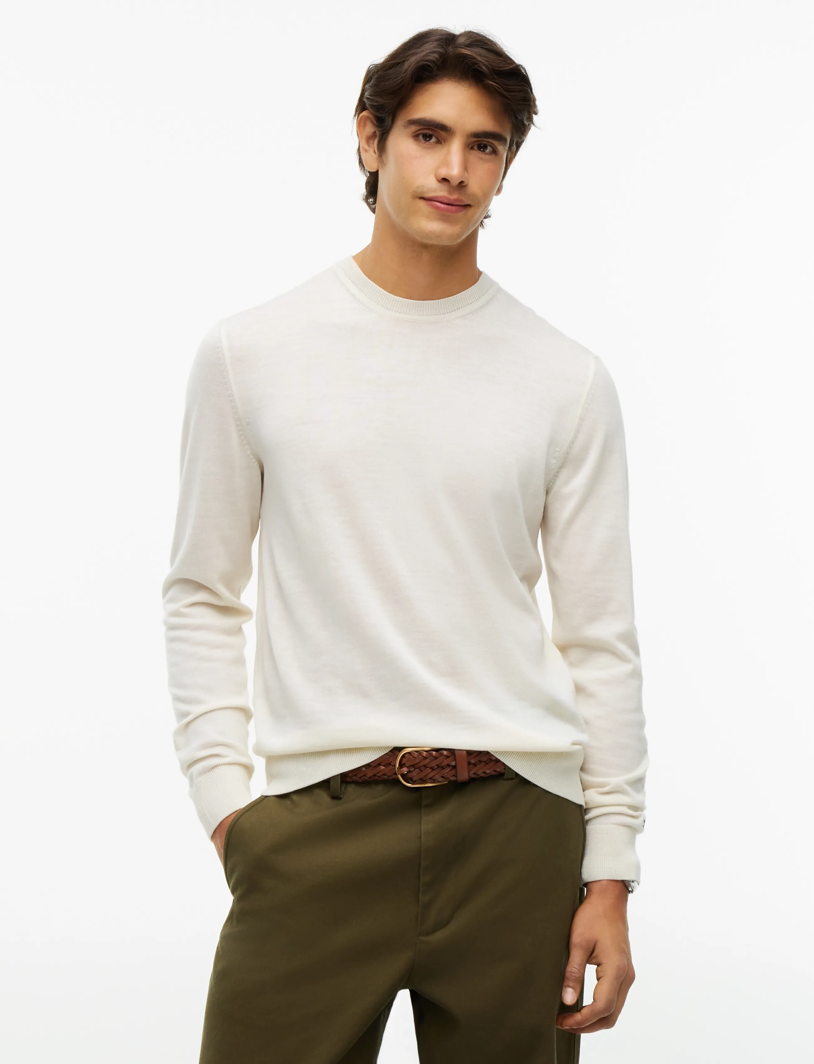 Tommy Hilfiger Ny Merino Crewneck Sweater, XXL, Knitwear, Creme - Round Necks, Männerswear