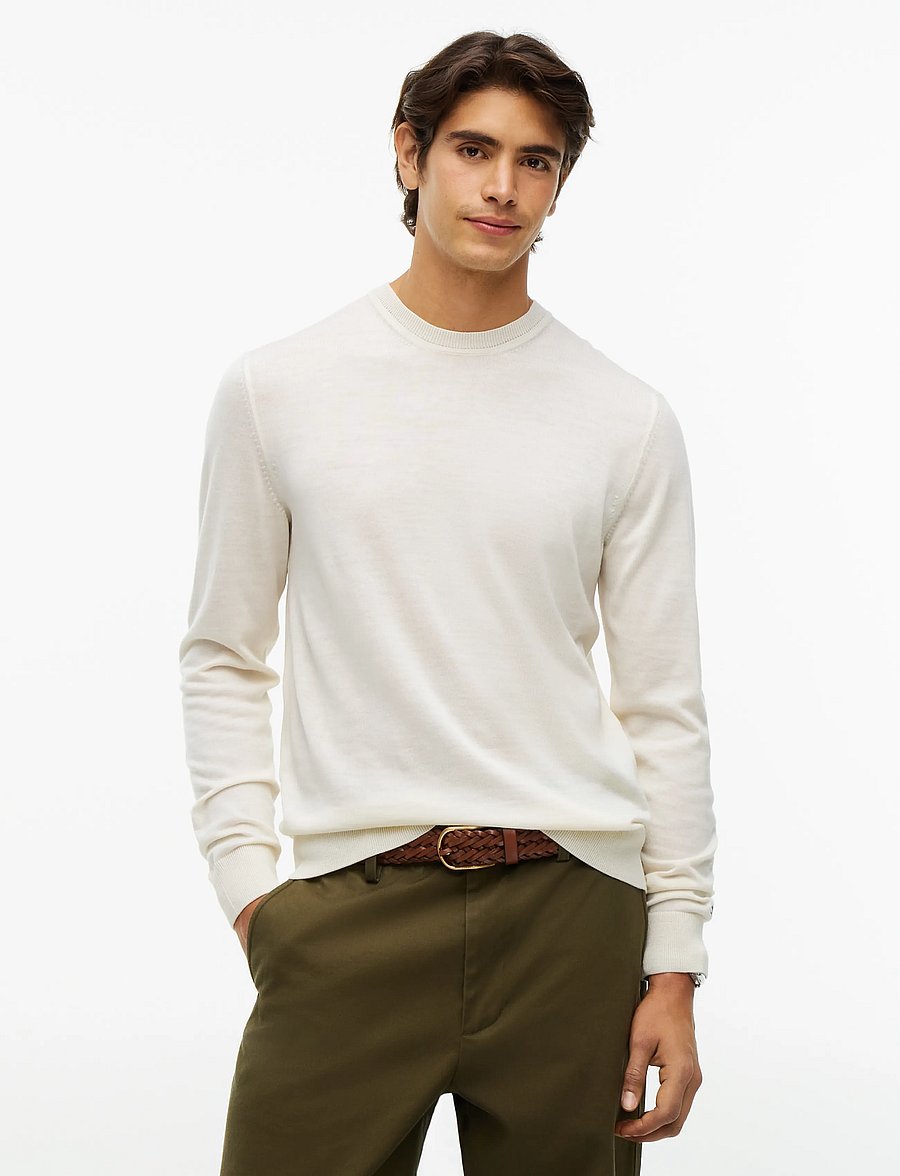 Tommy Hilfiger - NY MERINO CREWNECK SWEATER - rund hals - ivory petal - 0