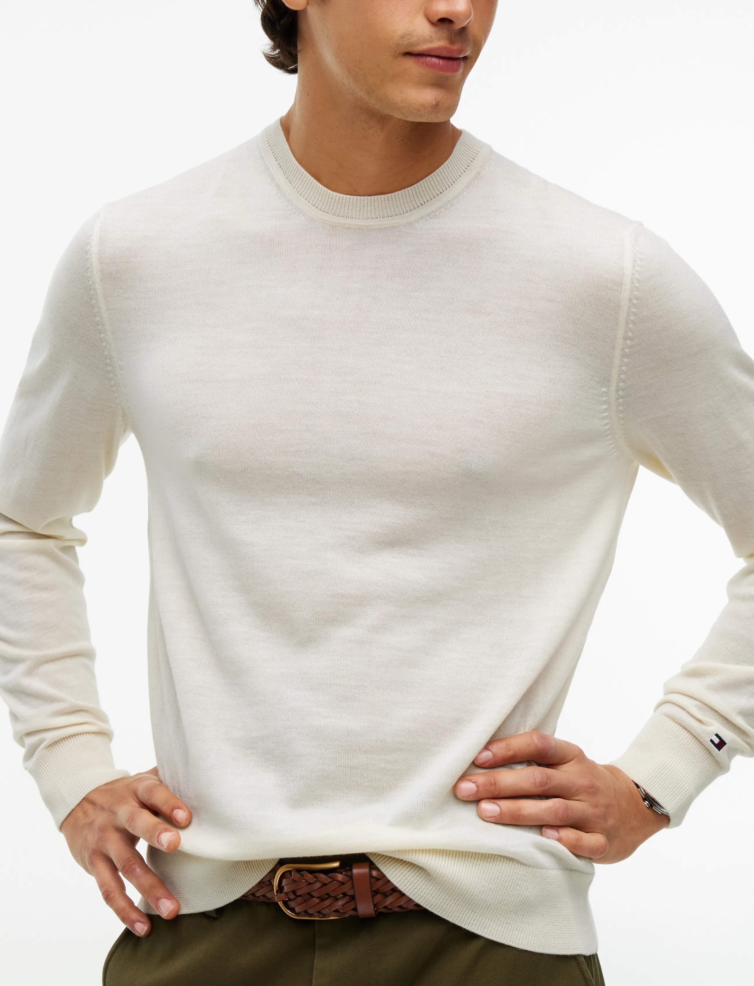 Tommy Hilfiger - NY MERINO CREWNECK SWEATER - rund hals - ivory petal - 3