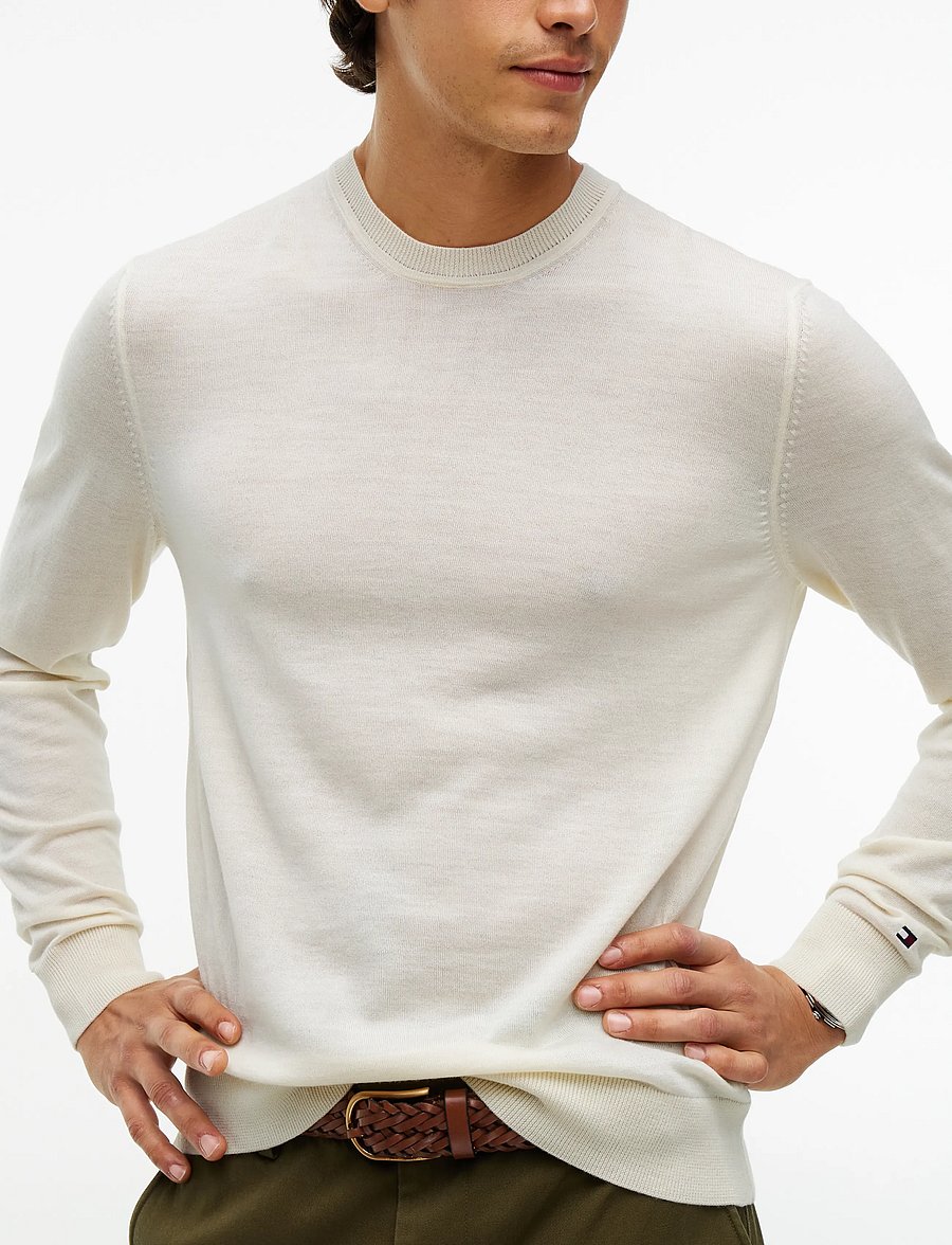 Tommy Hilfiger - NY MERINO CREWNECK SWEATER - rund hals - ivory petal - 3