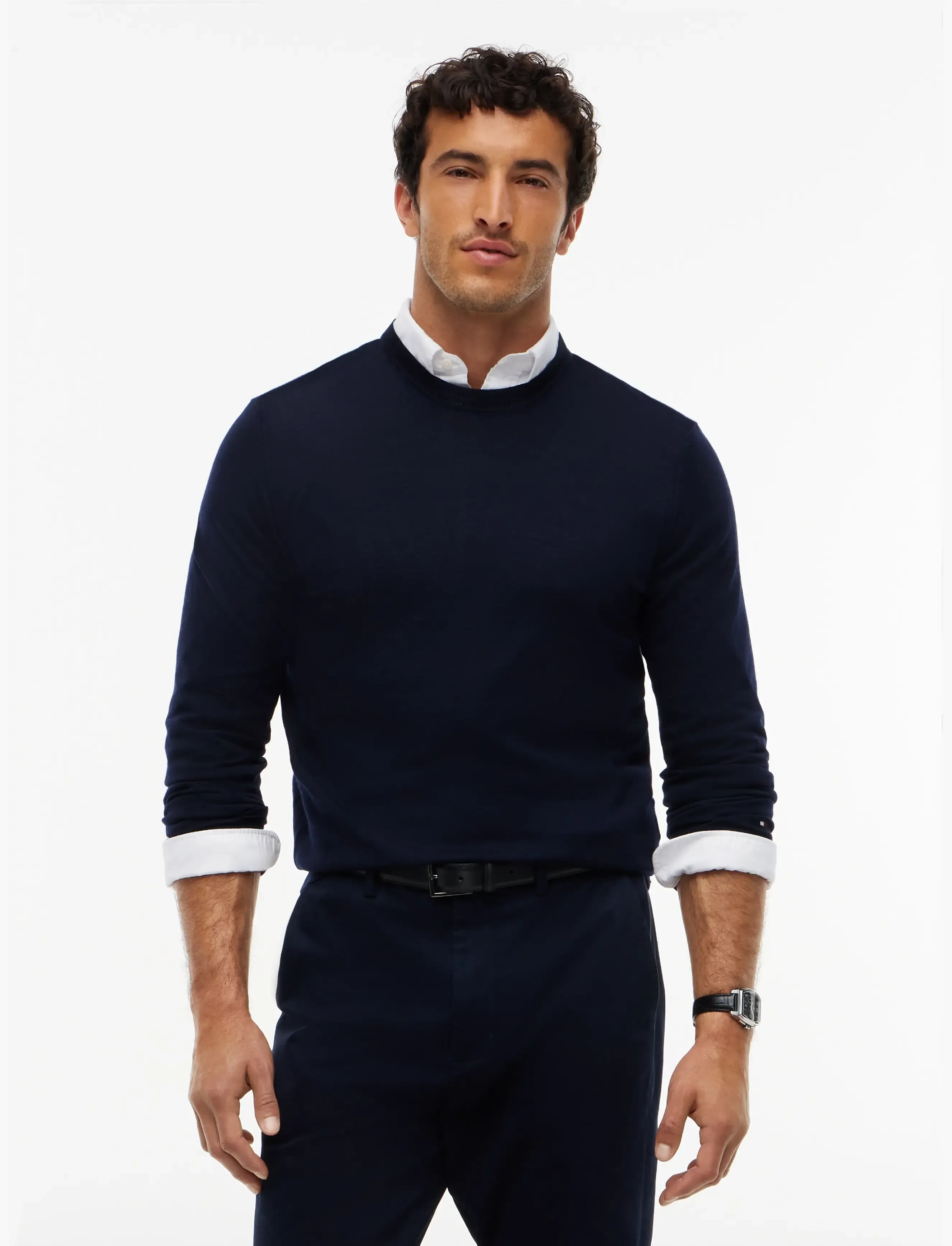 Tommy Hilfiger Ny Merino Crewneck Sweater, XL, Knitwear, Marineblau - Round Necks, Männerswear