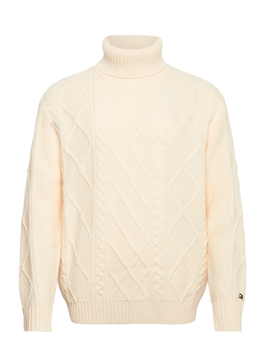 Tommy Hilfiger - NY WOOL CABLE SWEATER - rollkragenpullover - ivory petal - 1