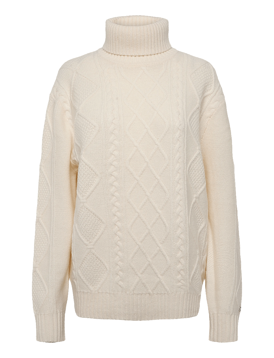 Tommy Hilfiger - NY WOOL CABLE SWEATER - rollkragenpullover - ivory petal - 1