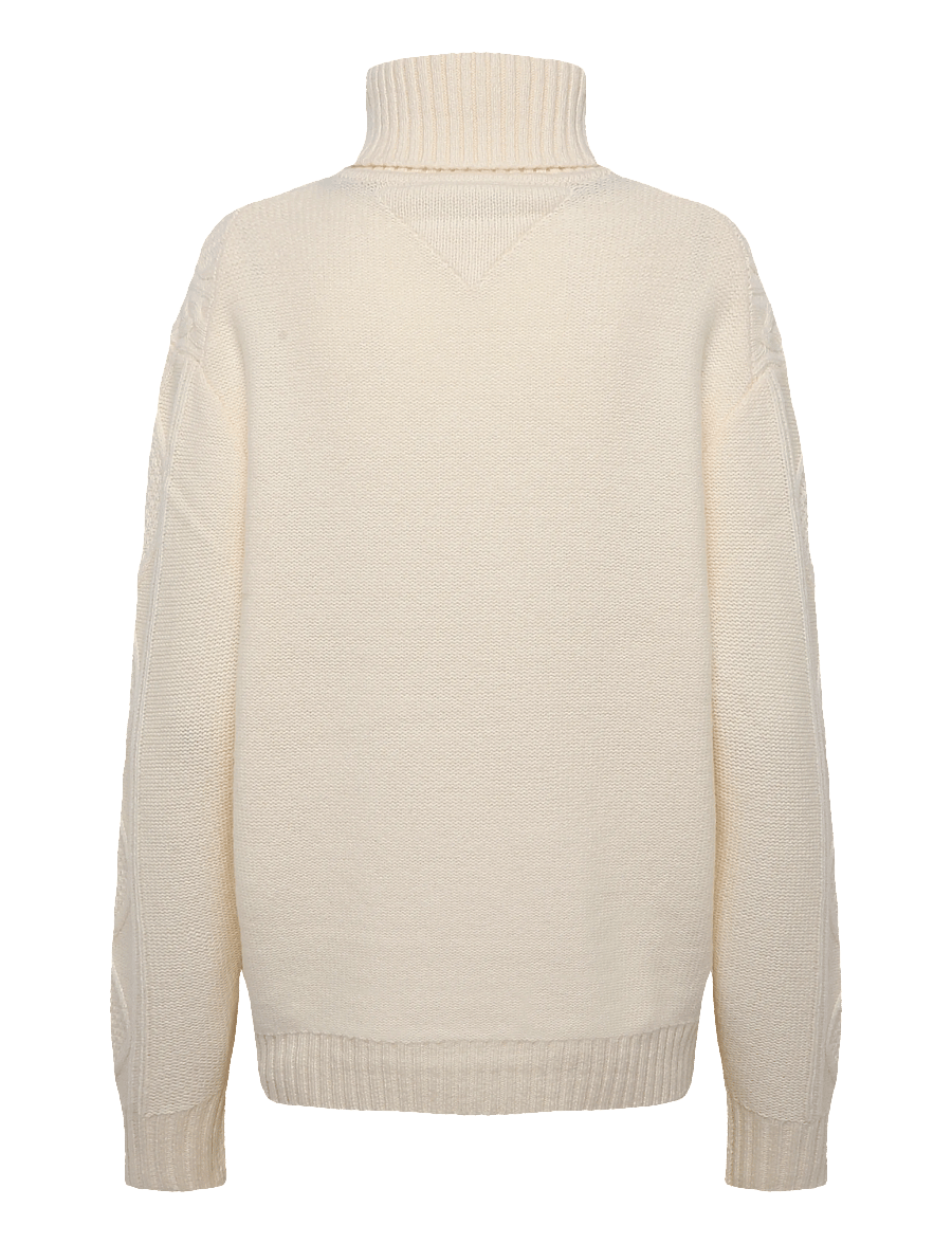 Tommy Hilfiger - NY WOOL CABLE SWEATER - rollkragenpullover - ivory petal - 2