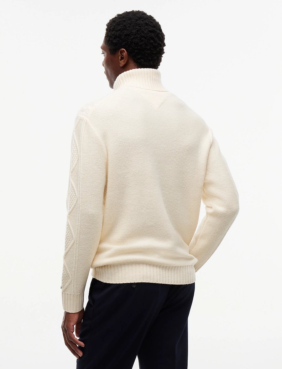 Tommy Hilfiger - NY WOOL CABLE SWEATER - rollkragenpullover - ivory petal - 3