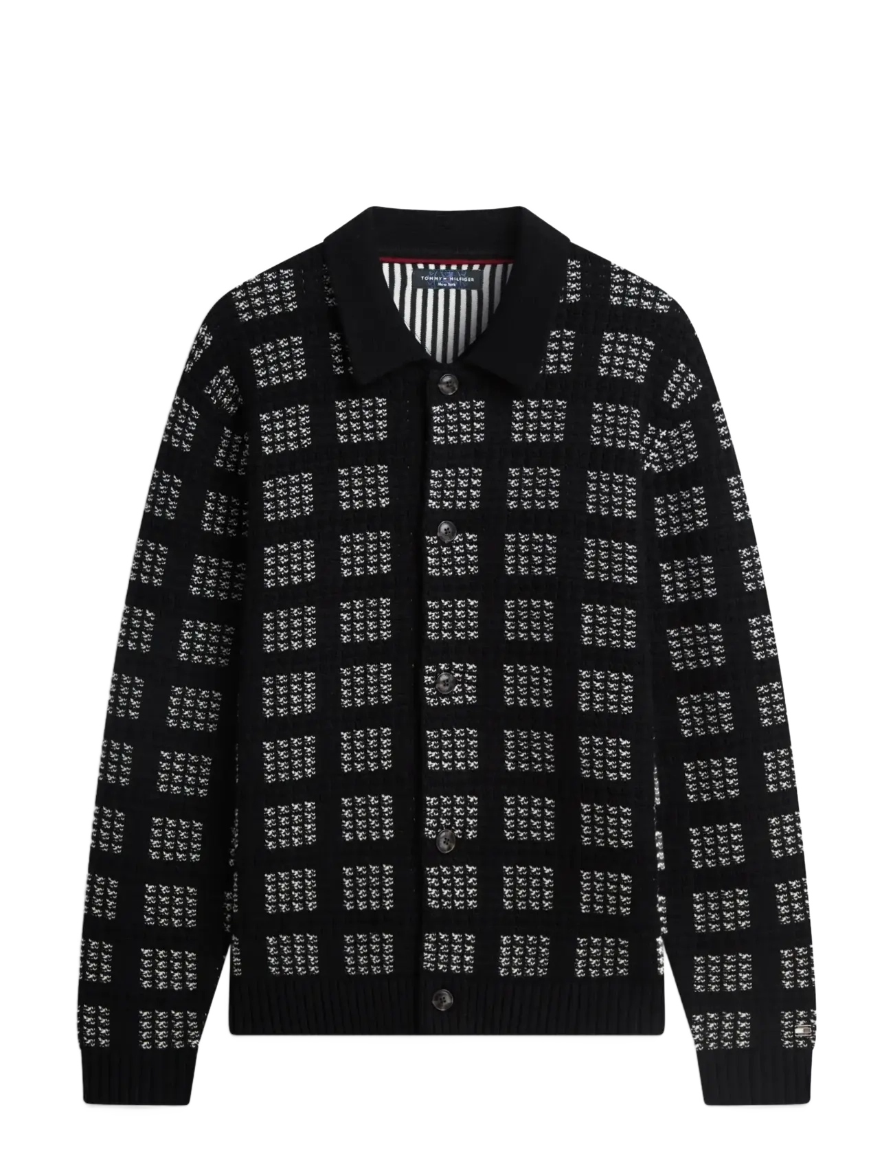 Tommy Hilfiger NY BUTTON UP CARDIGAN - Strickmode - BLACK / black