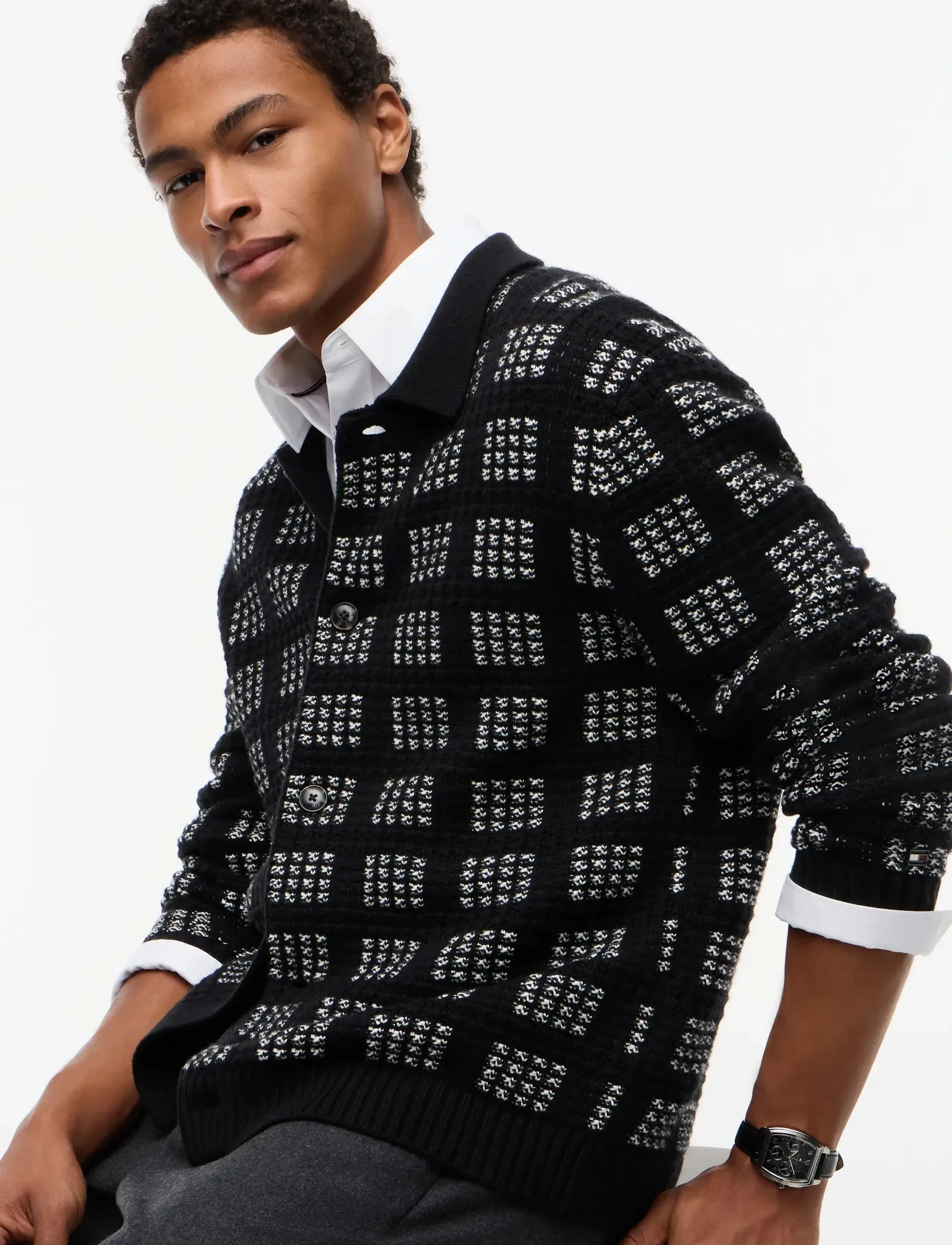 Tommy Hilfiger - NY BUTTON UP CARDIGAN - black - 3