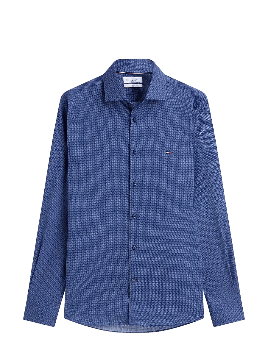 Tommy Hilfiger - CL MICRO PRINT SHIRT - mönstrade skjortor - carbon navy multi - 1