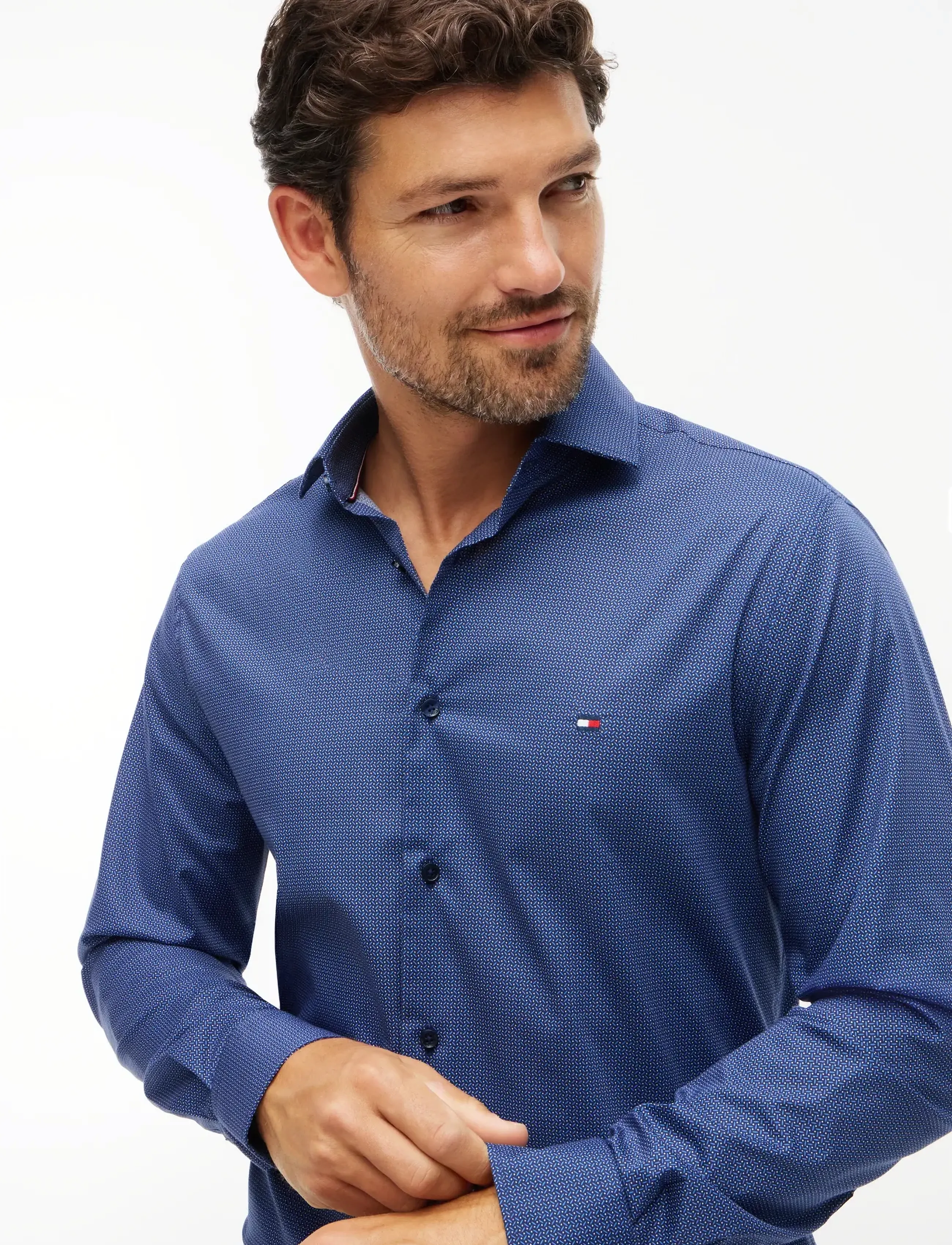 Tommy Hilfiger - CL MICRO PRINT SHIRT - mönstrade skjortor - carbon navy multi - 3