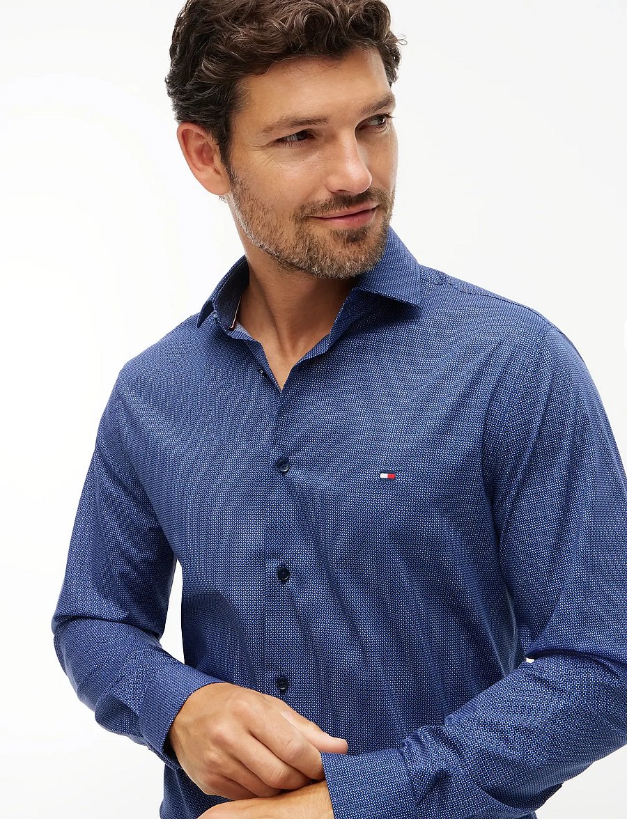 Tommy Hilfiger - CL MICRO PRINT SHIRT - mönstrade skjortor - carbon navy multi - 3