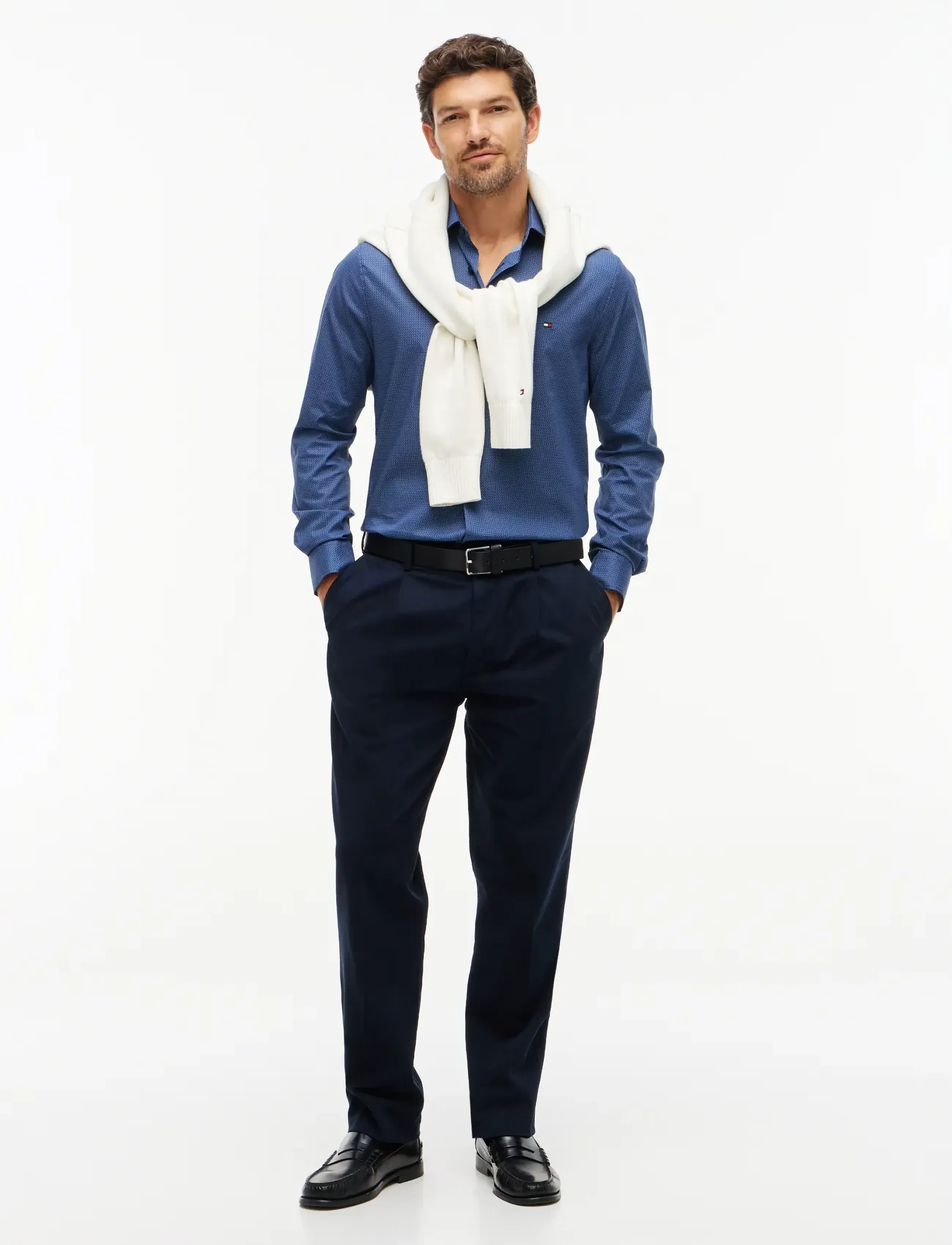 Tommy Hilfiger - CL MICRO PRINT SHIRT - mönstrade skjortor - carbon navy multi - 4