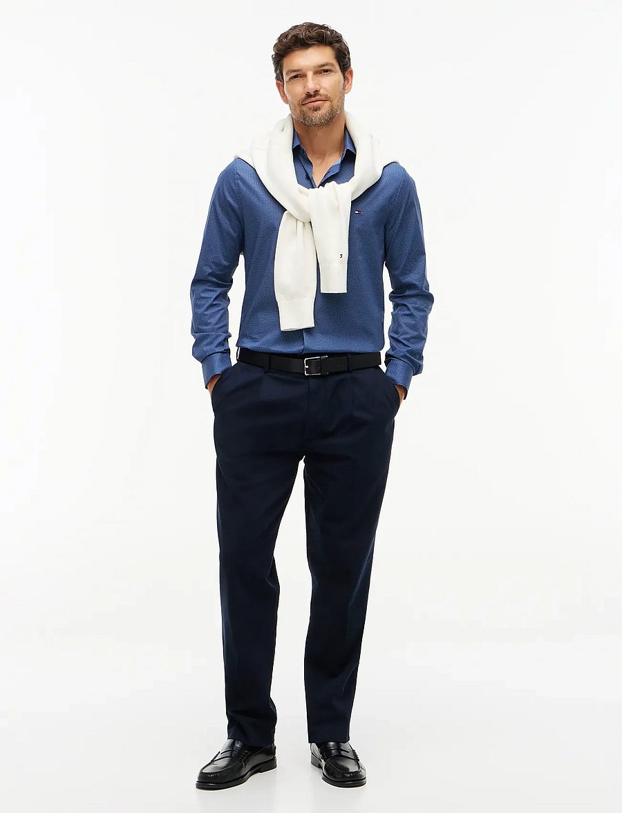 Tommy Hilfiger - CL MICRO PRINT SHIRT - mönstrade skjortor - carbon navy multi - 4