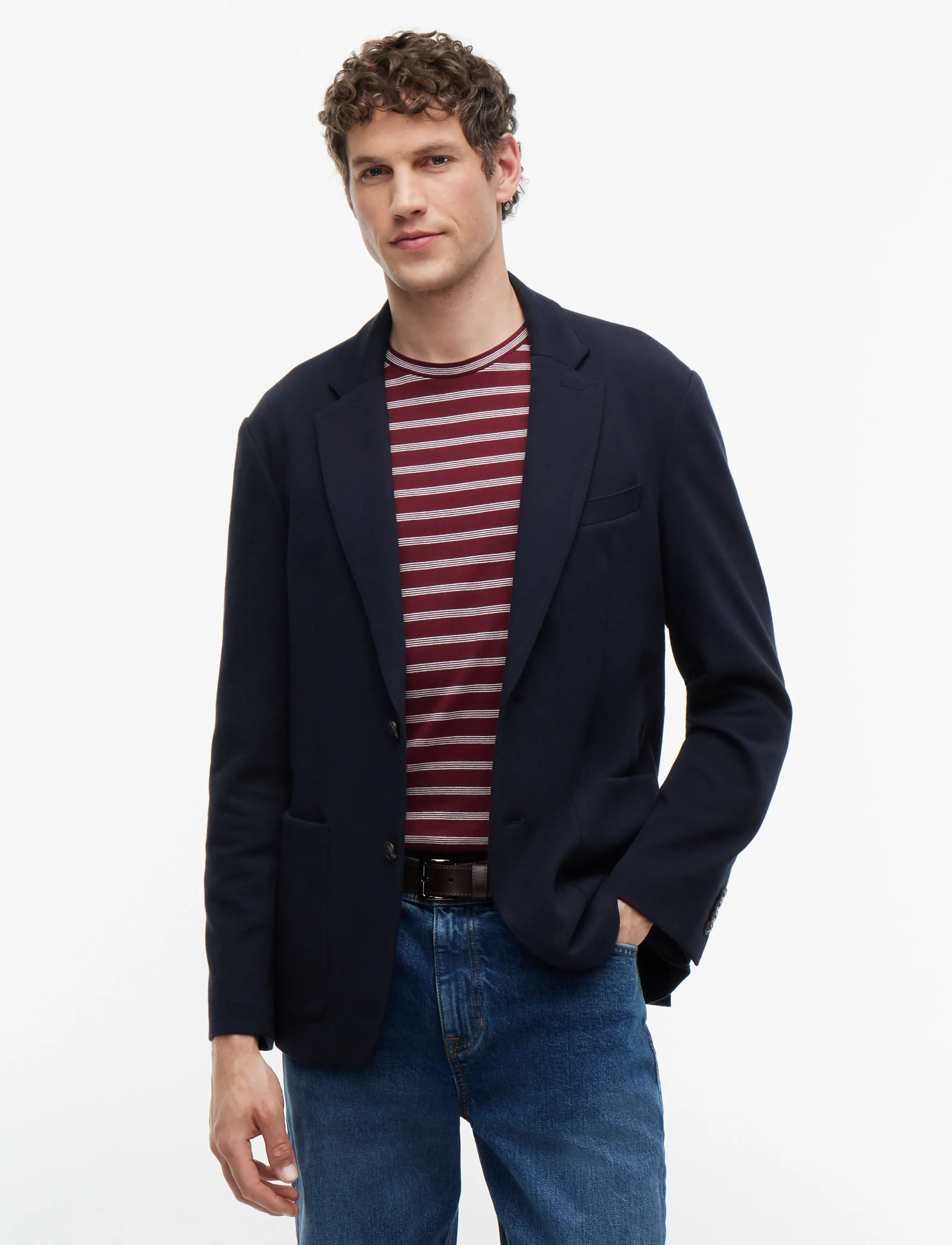 Tommy Hilfiger Ny Knitted Blazer, 56, Navy, Blazere > Enkeltradede Blazere, Herre
